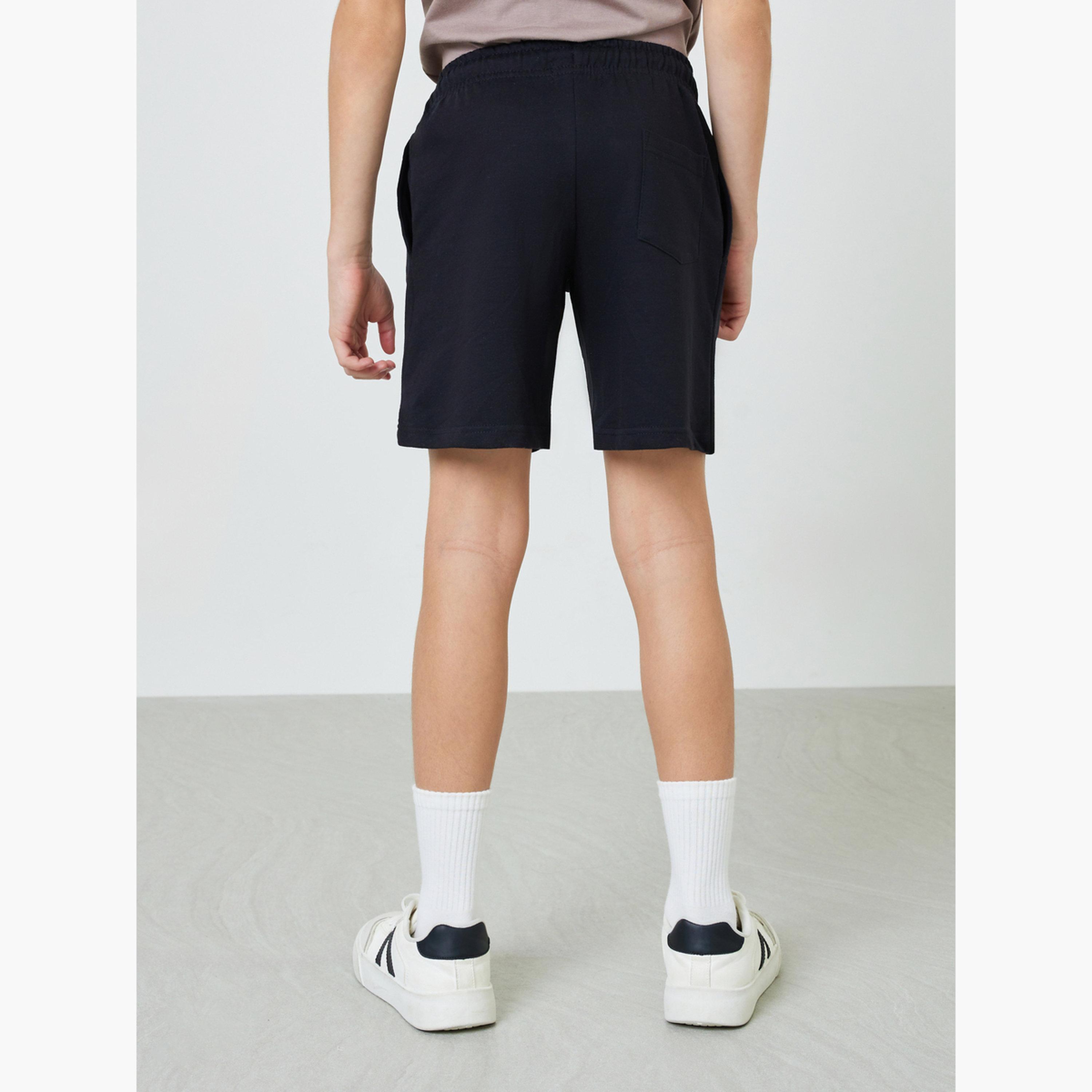 Styli Teens Pack of 2 - Cotton Knitted Drawstring Shorts-boys-clothing-bottoms-shorts-image-6