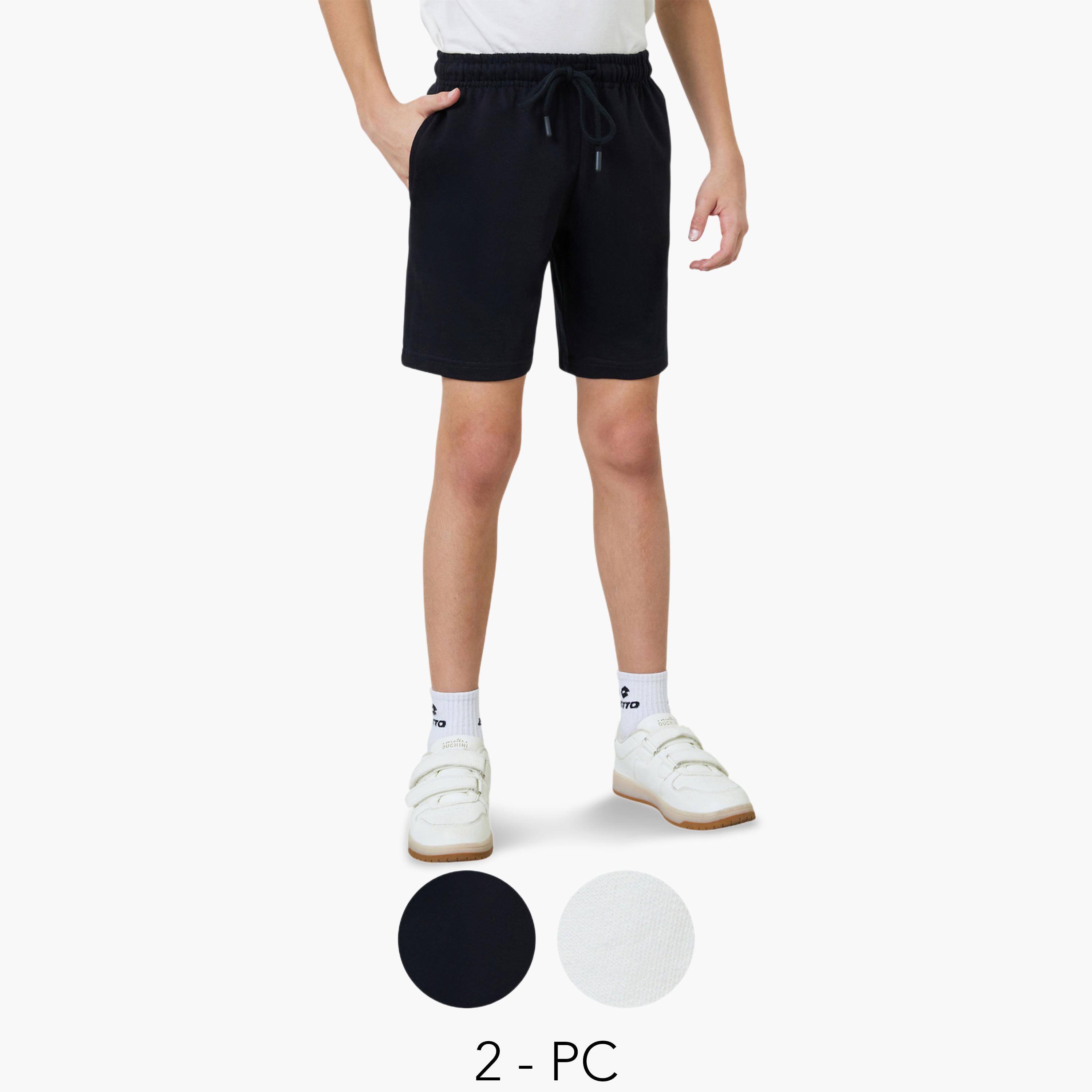 طقم من قطعتين شورت قطن محبوك برباط-boys-clothing-bottoms-shorts-image-1