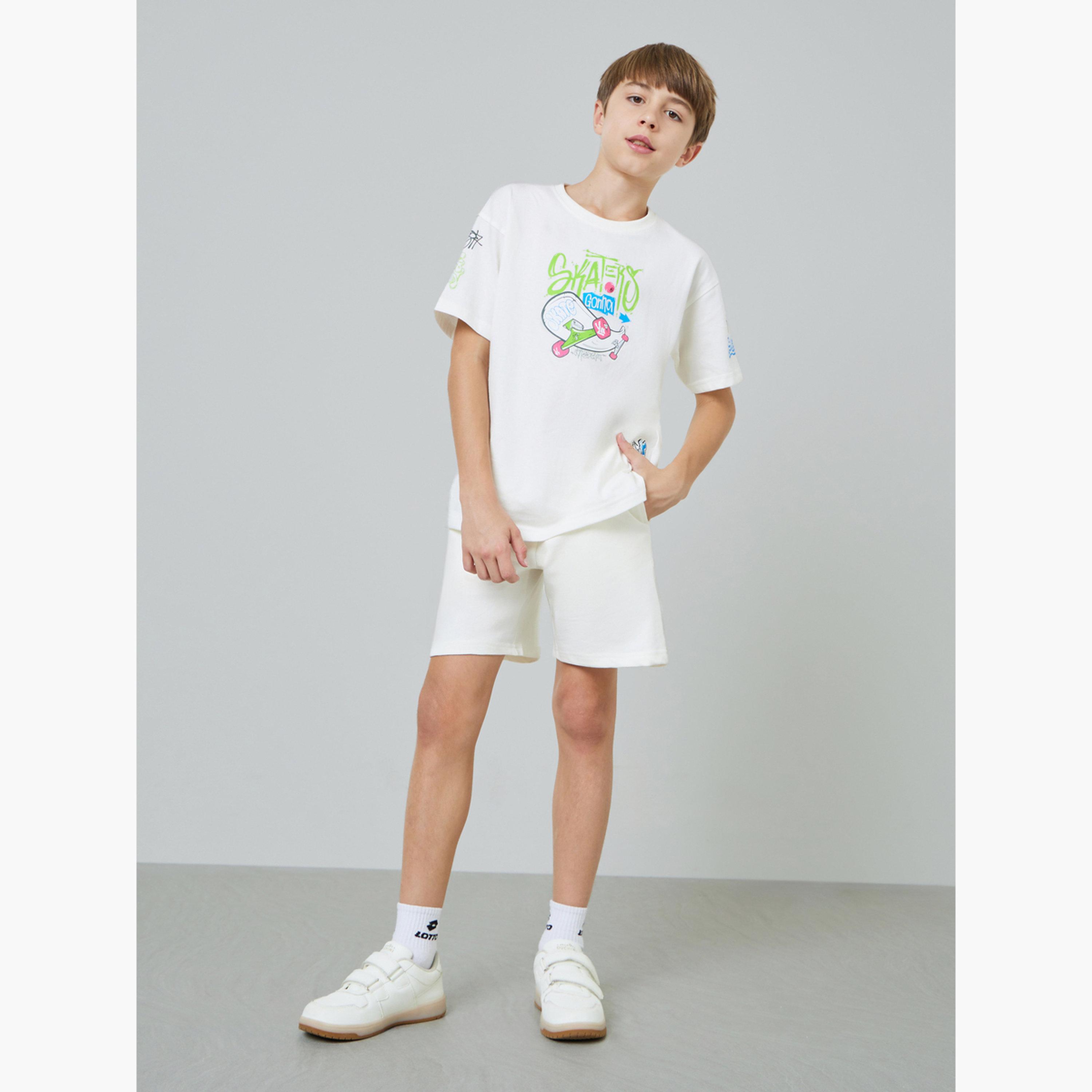 طقم من قطعتين شورت قطن محبوك برباط-boys-clothing-bottoms-shorts-image-3