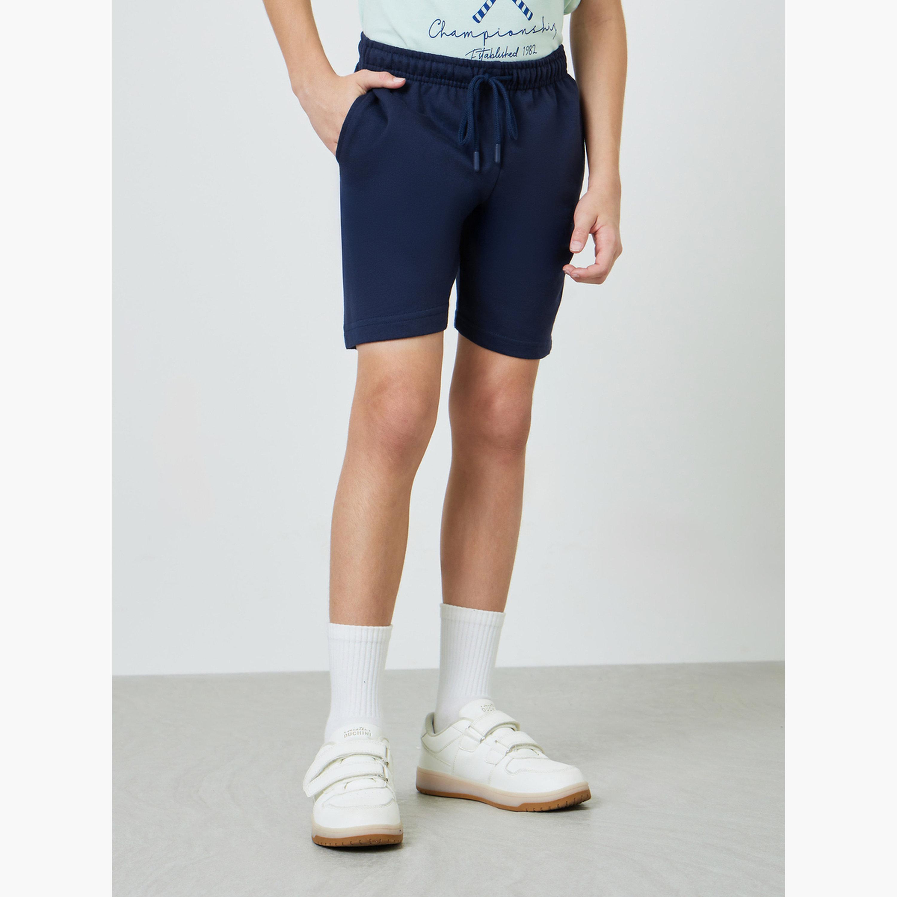 Styli Teens Pack of 2 - Cotton Knitted Drawstring Shorts-boys-clothing-bottoms-shorts-image-2
