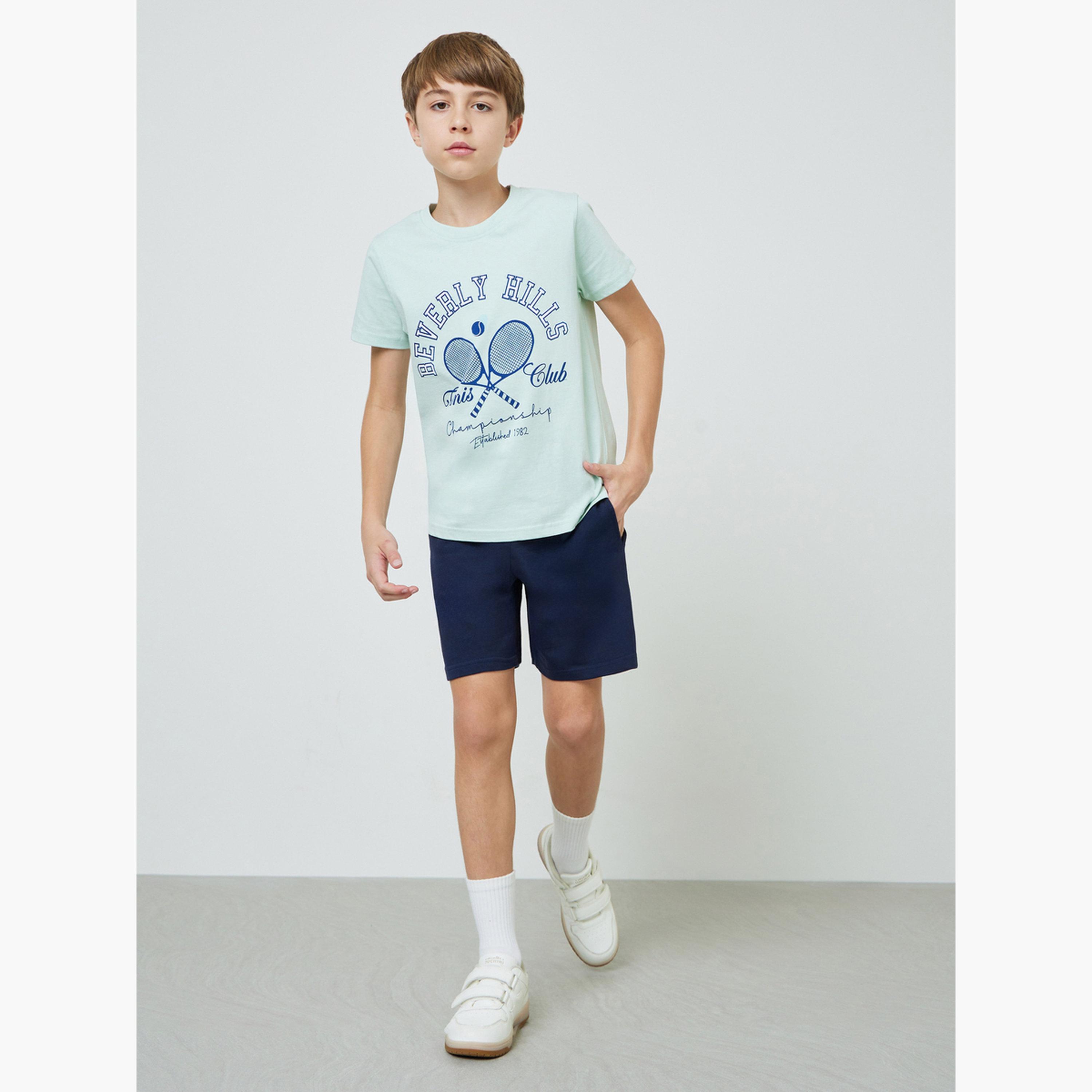 Styli Teens Pack of 2 - Cotton Knitted Drawstring Shorts-boys-clothing-bottoms-shorts-image-3