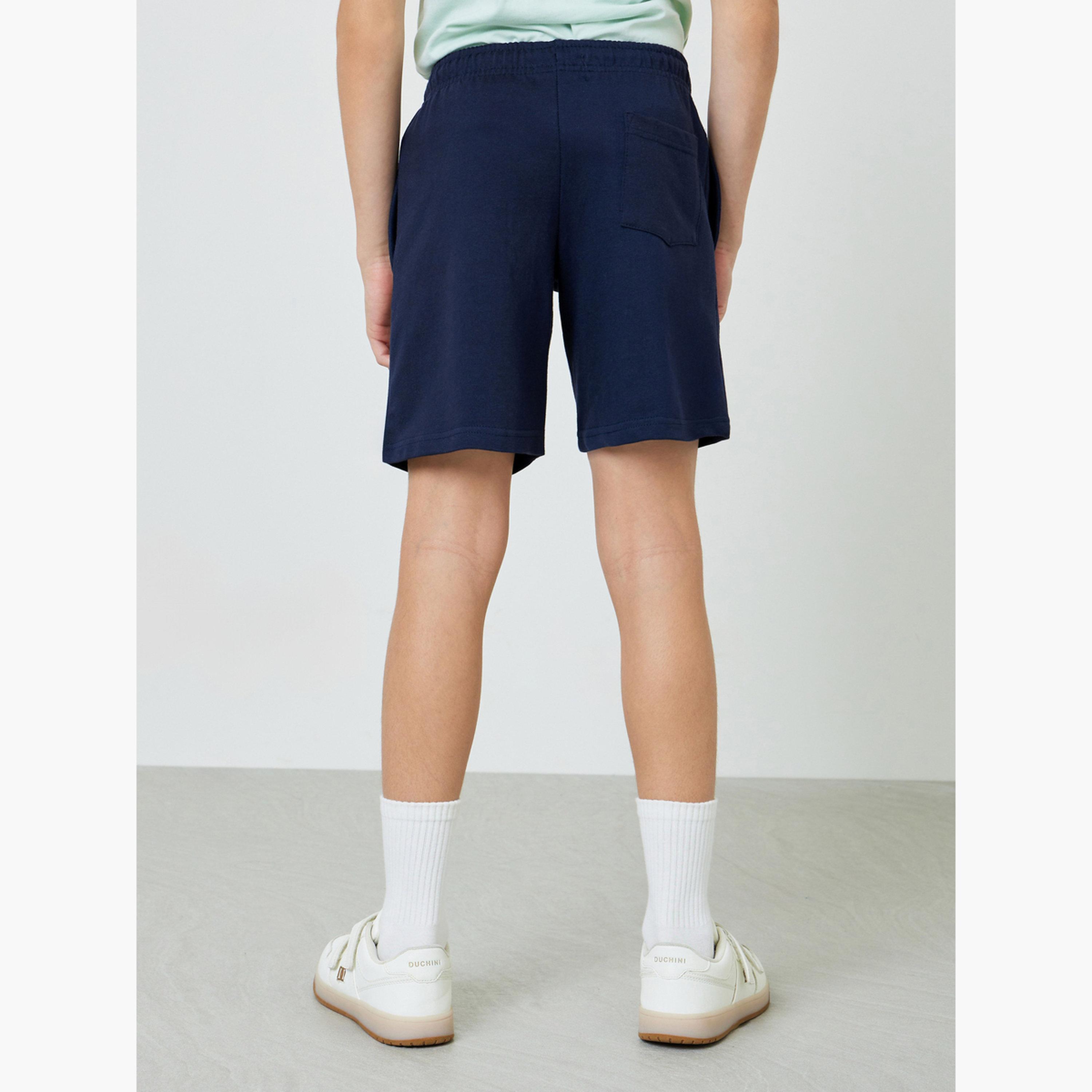 Styli Teens Pack of 2 - Cotton Knitted Drawstring Shorts-boys-clothing-bottoms-shorts-image-6
