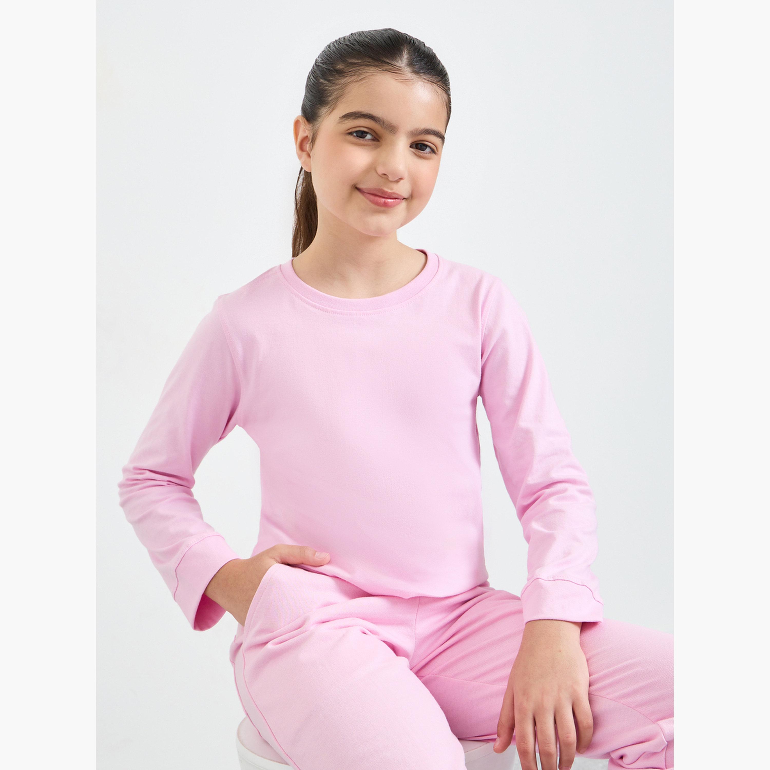 Styli Girls Regular Fit Long Sleeves Cotton T-Shirt-girls-clothing-tshirts-image-3