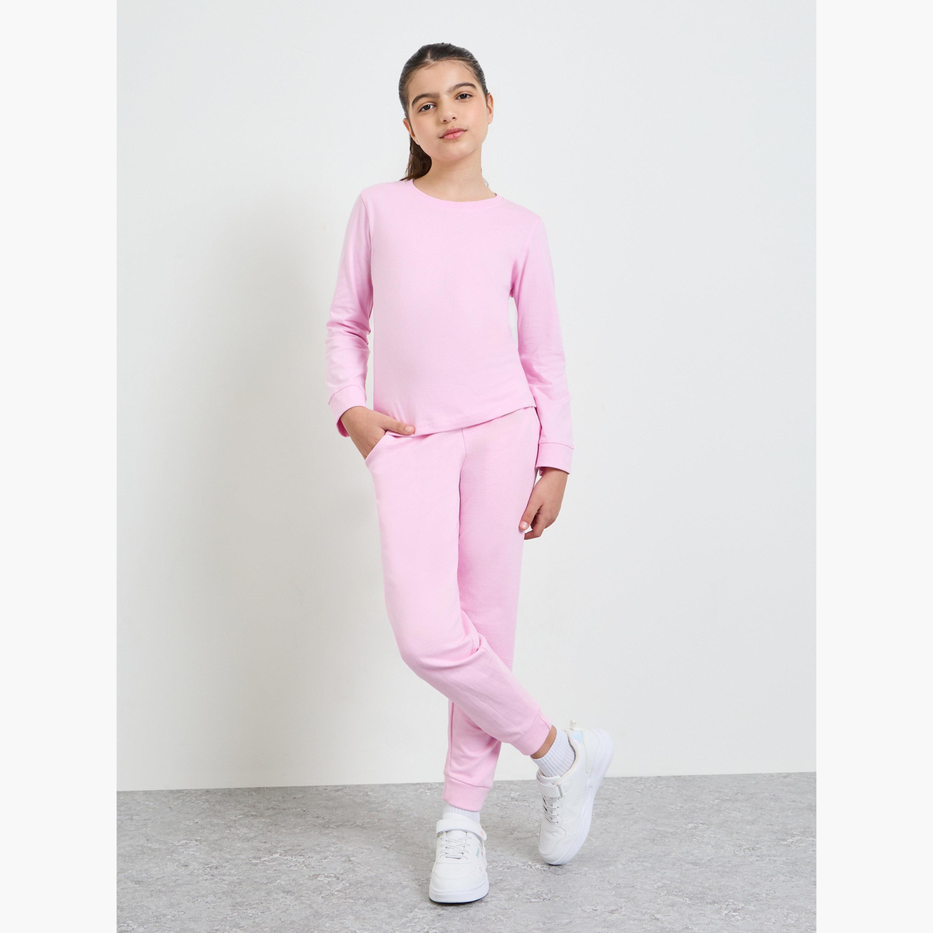 Styli Girls Cotton Joggers with Side Pocket-girls-clothing-bottoms-joggersandtrackpants-image-2