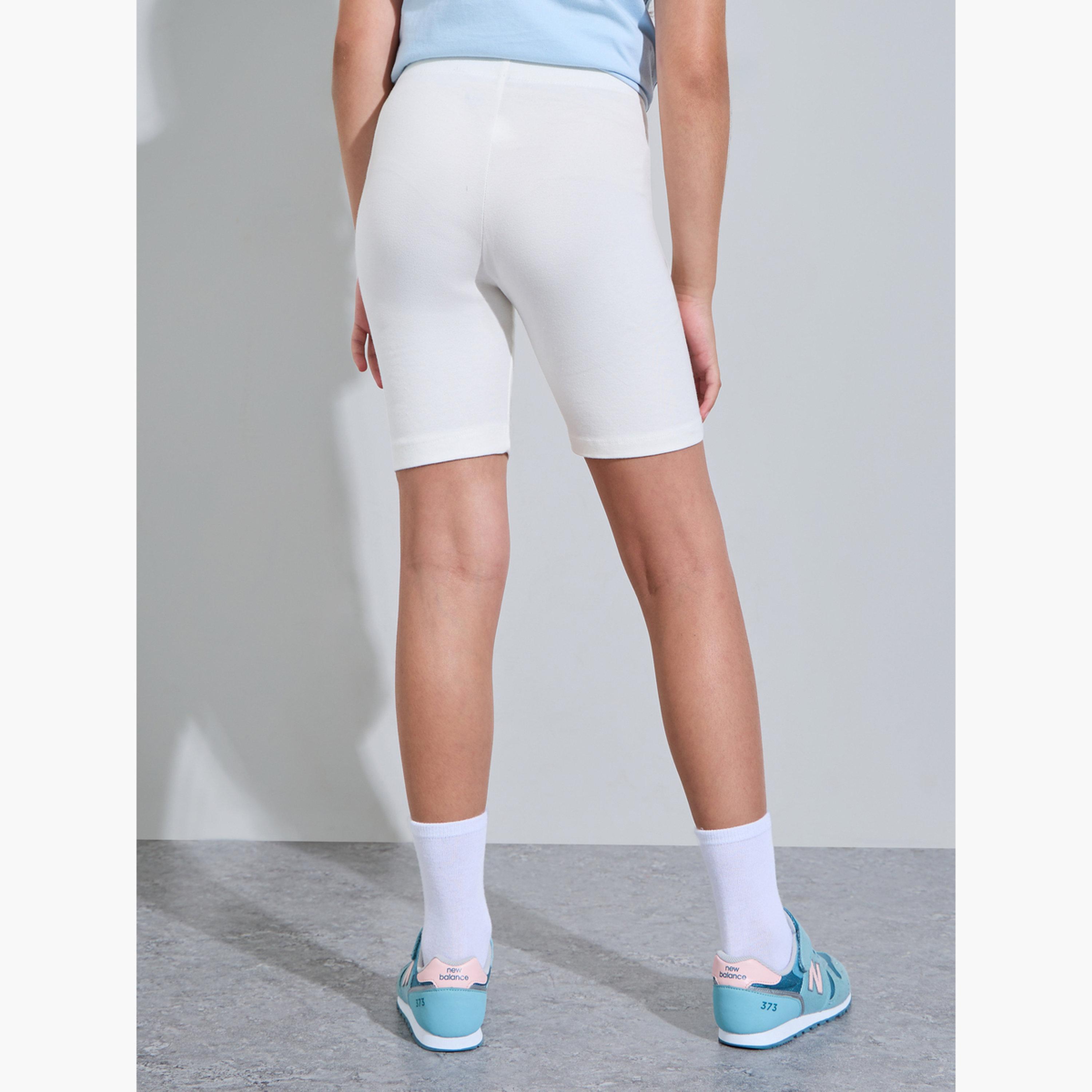 Styli Teen Girls Pack of 2 - Off White Cotton Cycling Shorts-girls-clothing-bottoms-shorts-image-6