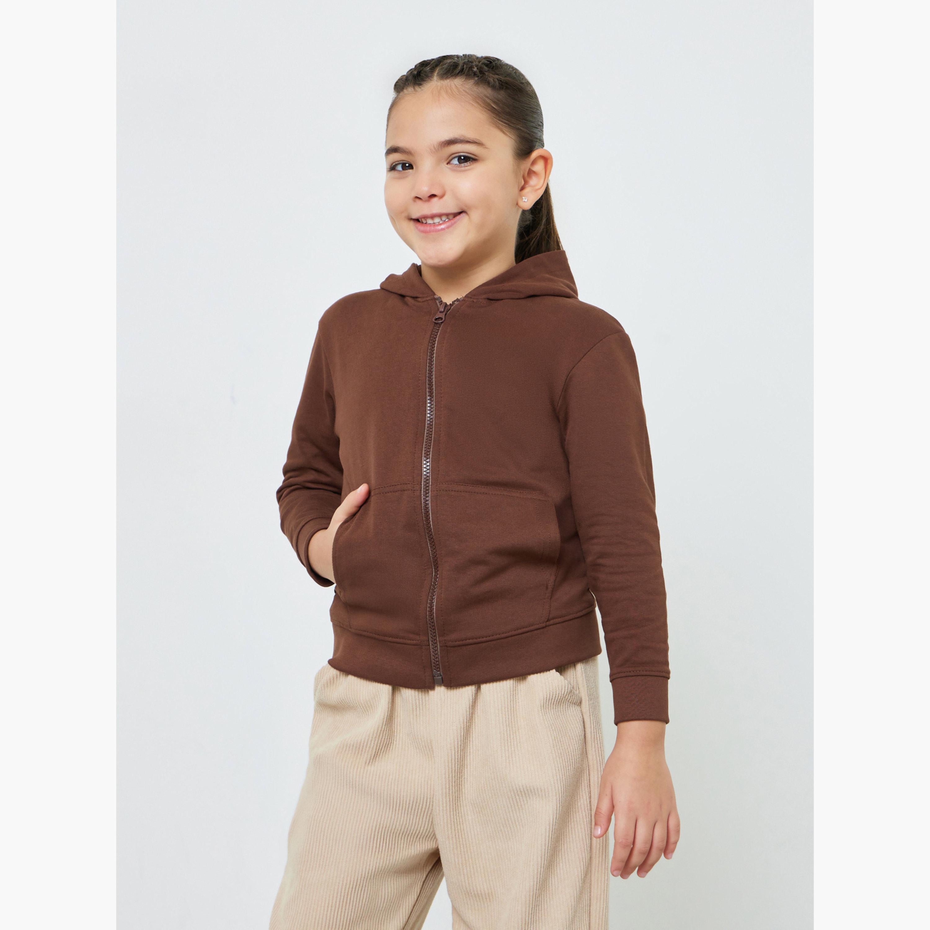 Styli Kids Unisex Cotton Zip Through Hoodie with Pocket-girls-clothing-sweatshirts-image-1
