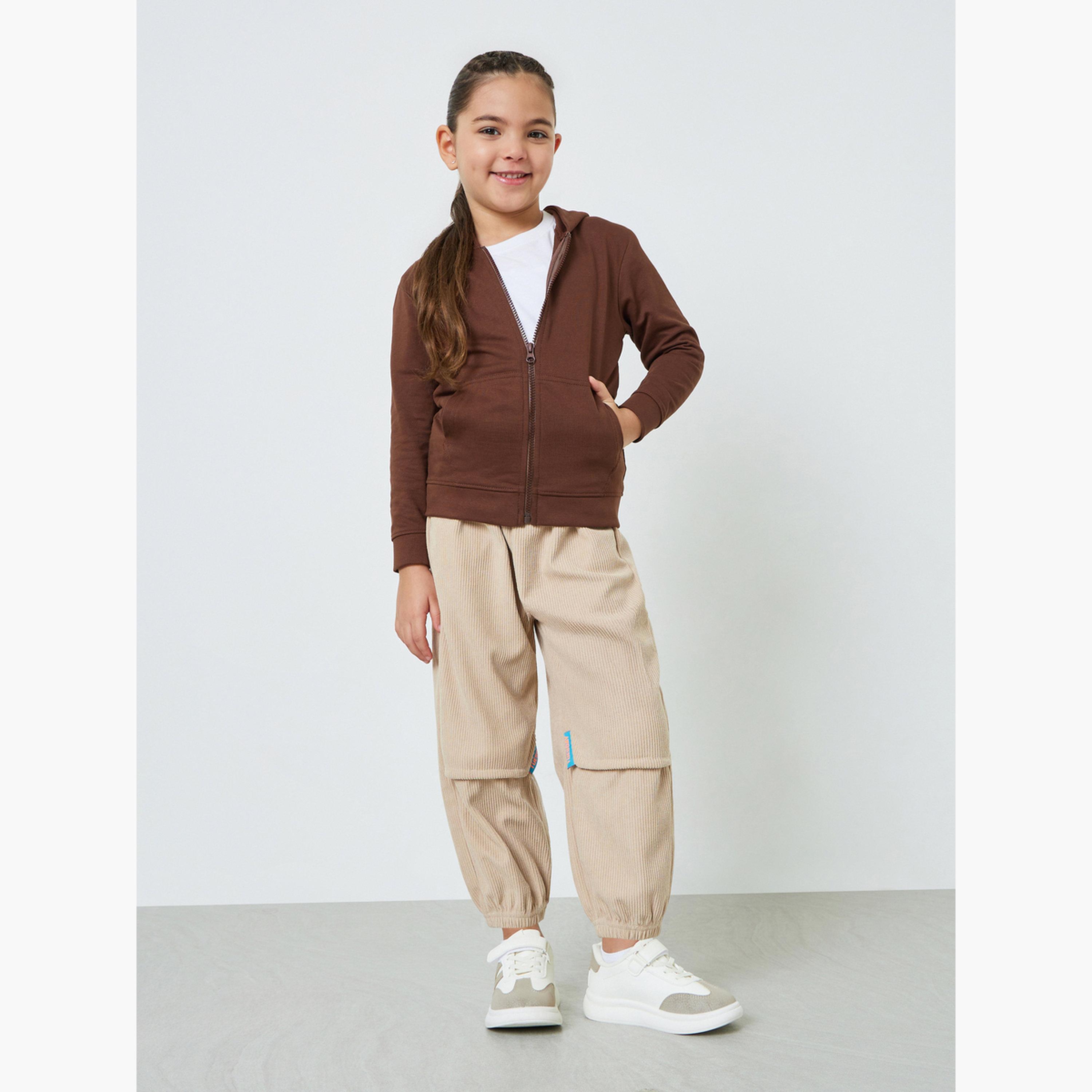 Styli Kids Unisex Cotton Zip Through Hoodie with Pocket-girls-clothing-sweatshirts-image-2