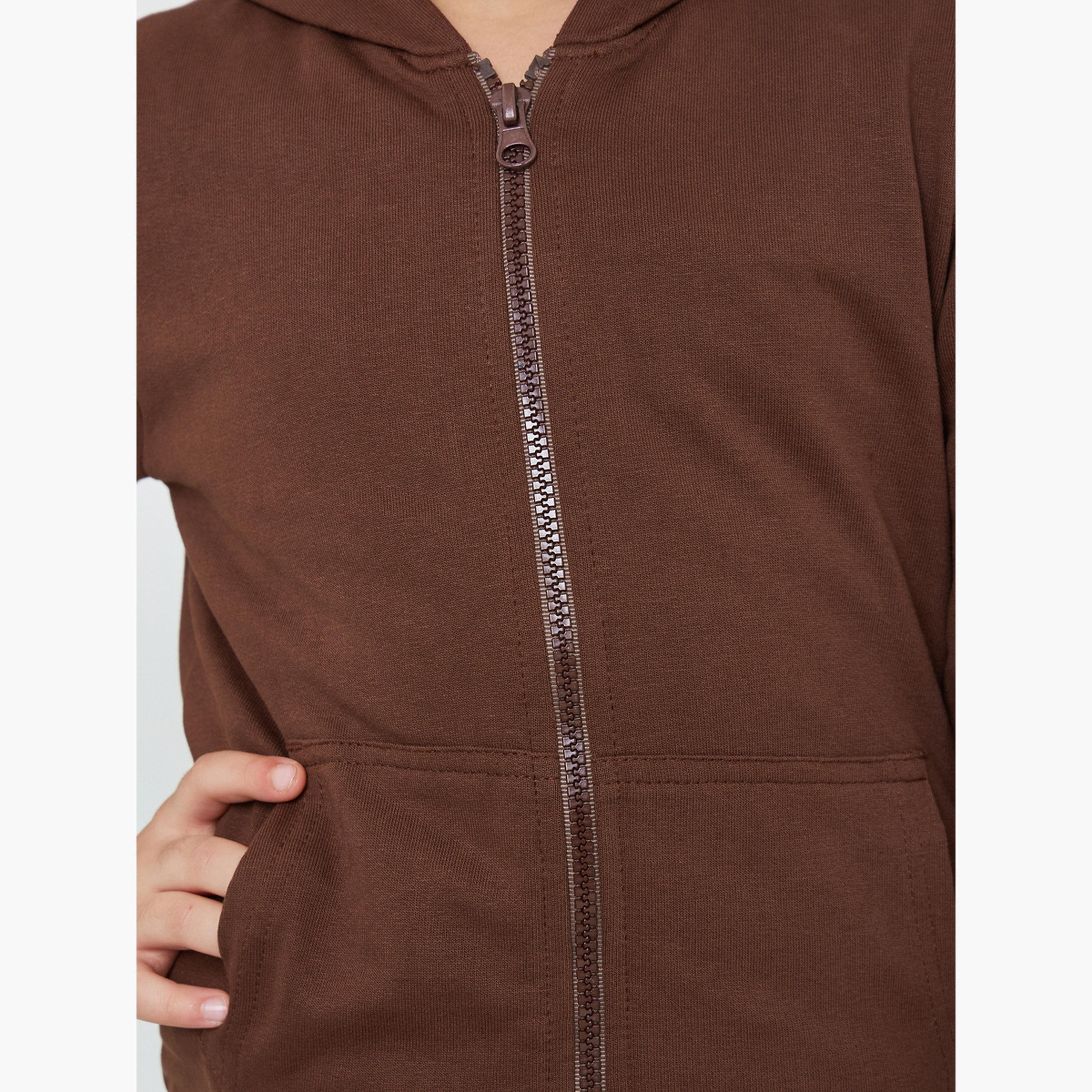 Styli Kids Unisex Cotton Zip Through Hoodie with Pocket-girls-clothing-sweatshirts-image-4