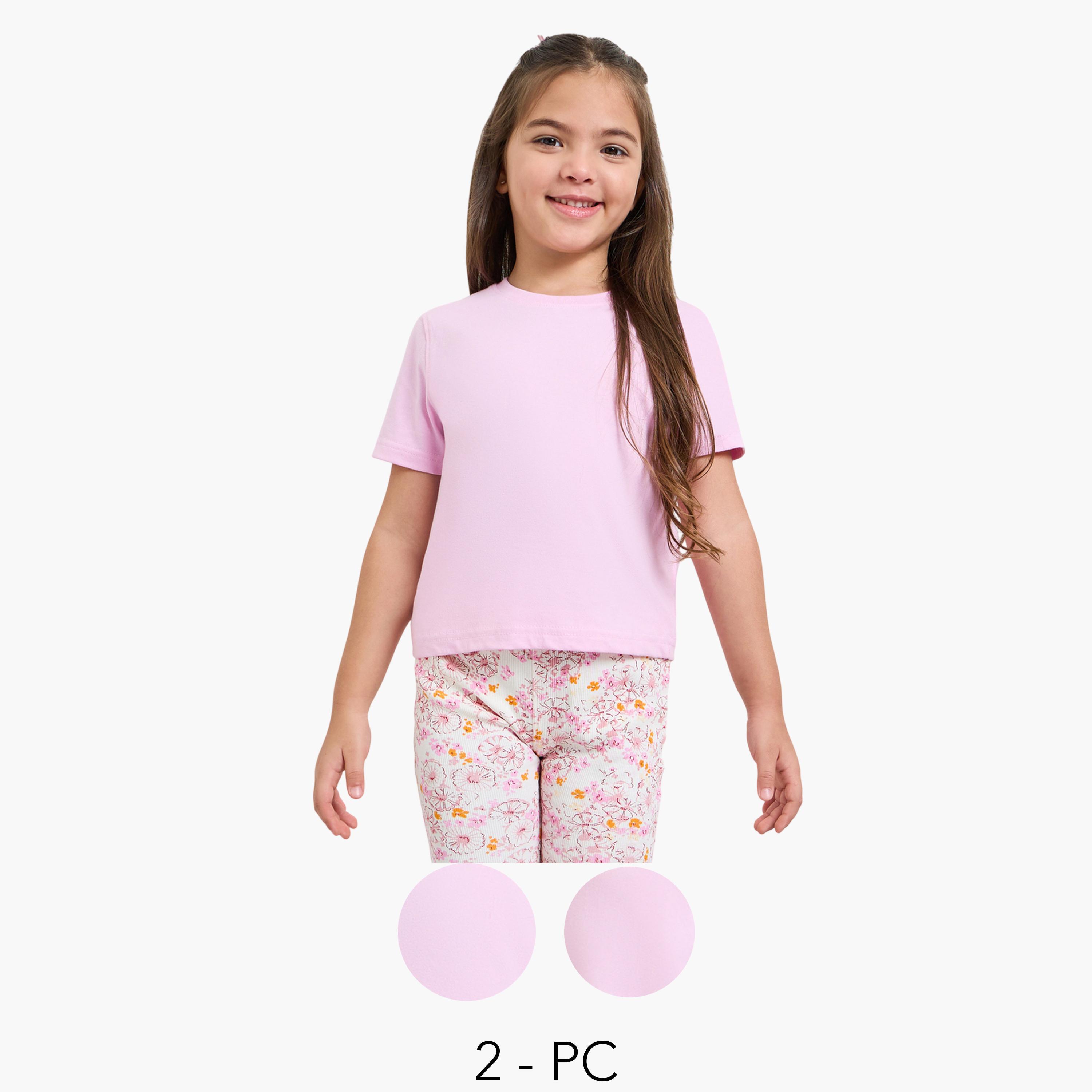 عبوة من 2 تيشيرت بأكمام قصيرة-girls-clothing-tshirts-image-1
