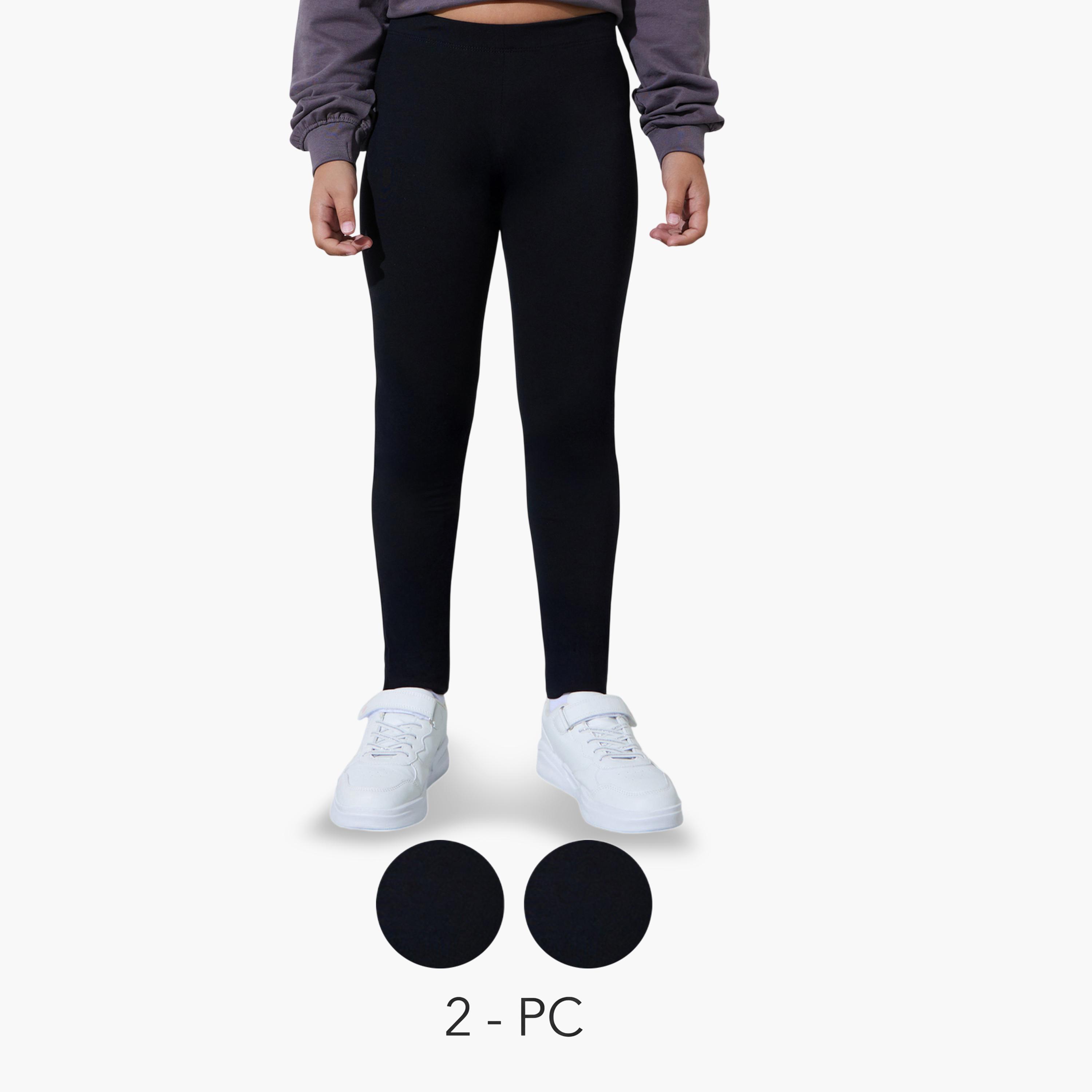 طقم ليقنز بطول كامل للبنات من قطعتين-girls-clothing-bottoms-leggings-image-1