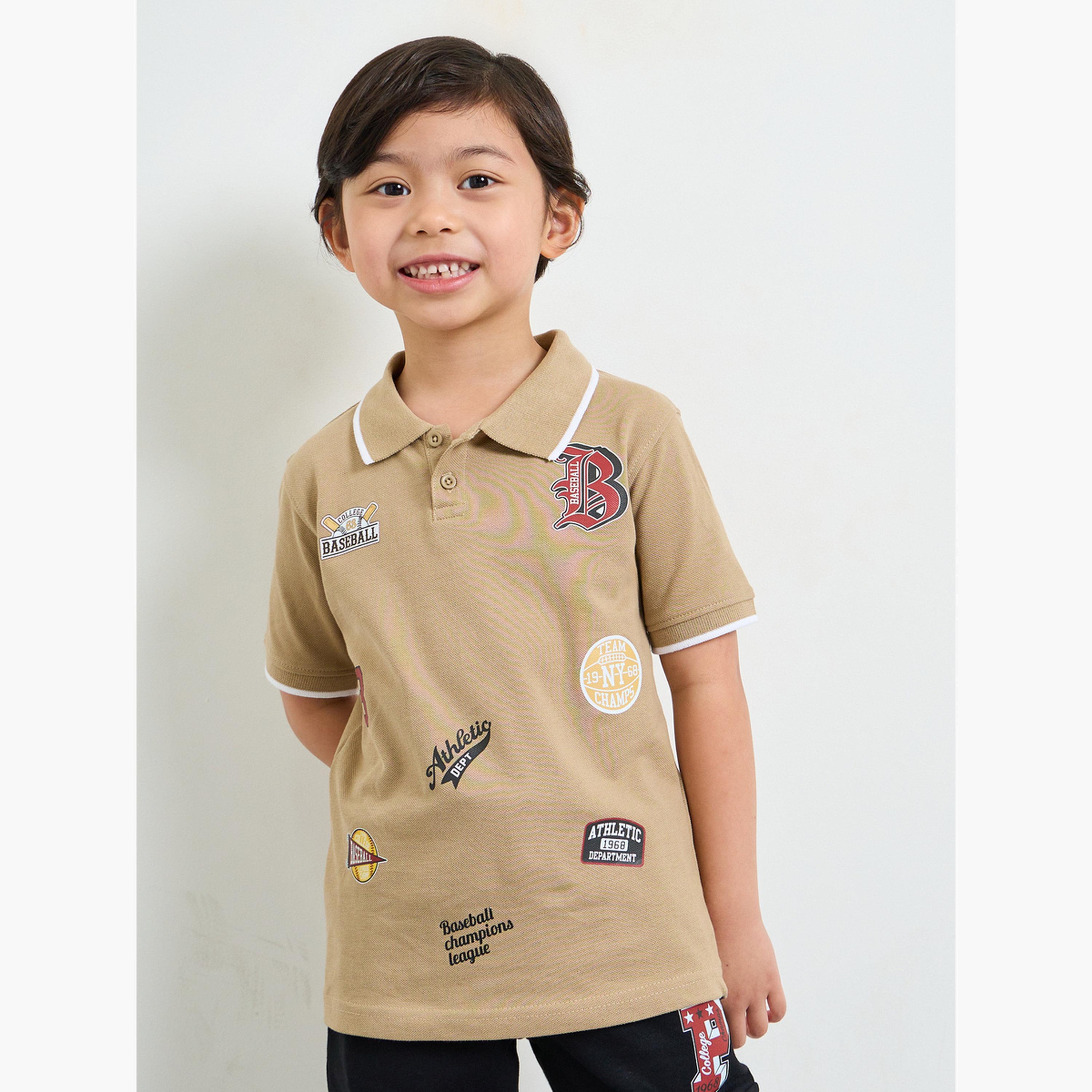 مجموعة من جوغر وتيشيرت بولو قطن مطبوع للأولاد-boys-clothing-setsandcoords-image-2