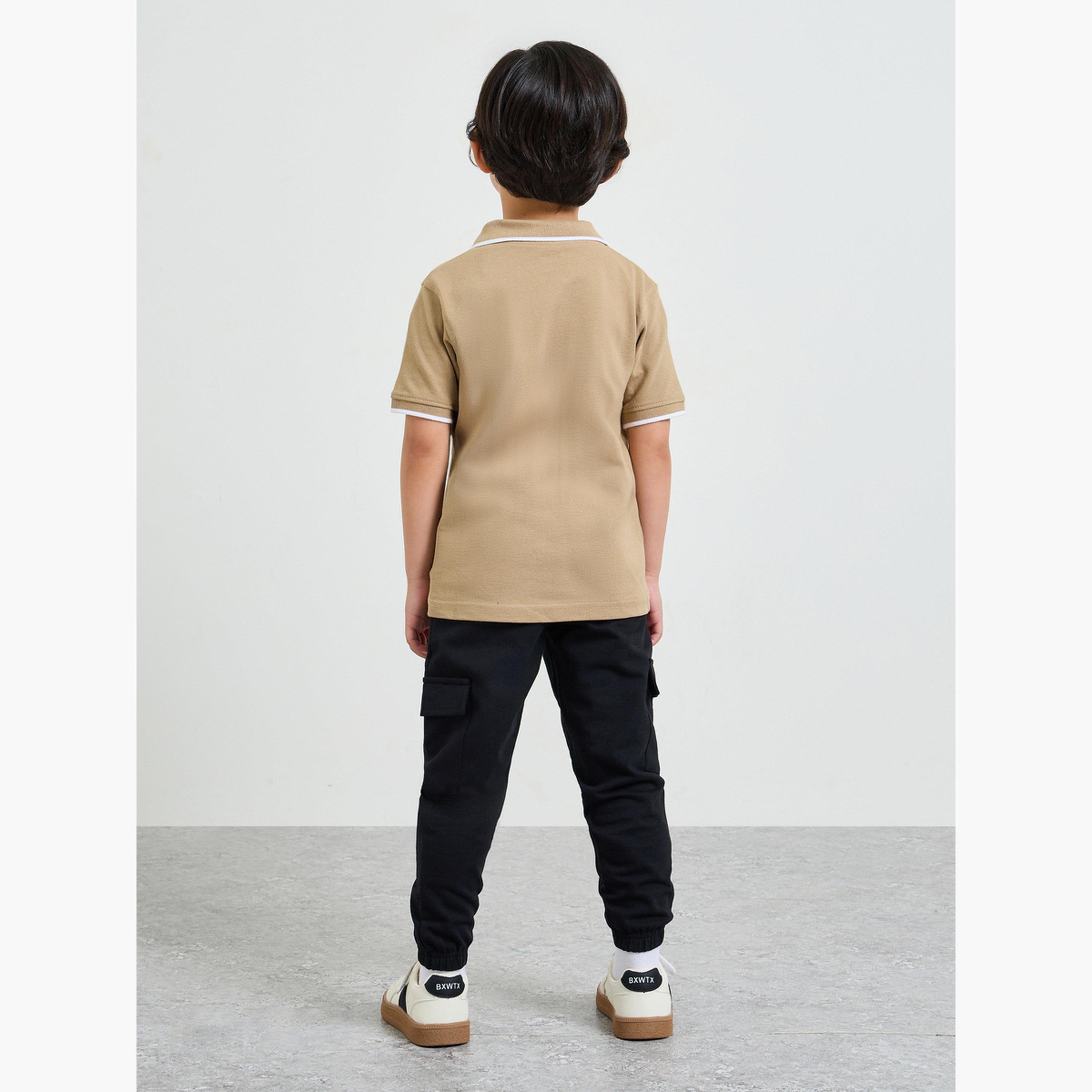 مجموعة من جوغر وتيشيرت بولو قطن مطبوع للأولاد-boys-clothing-setsandcoords-image-3