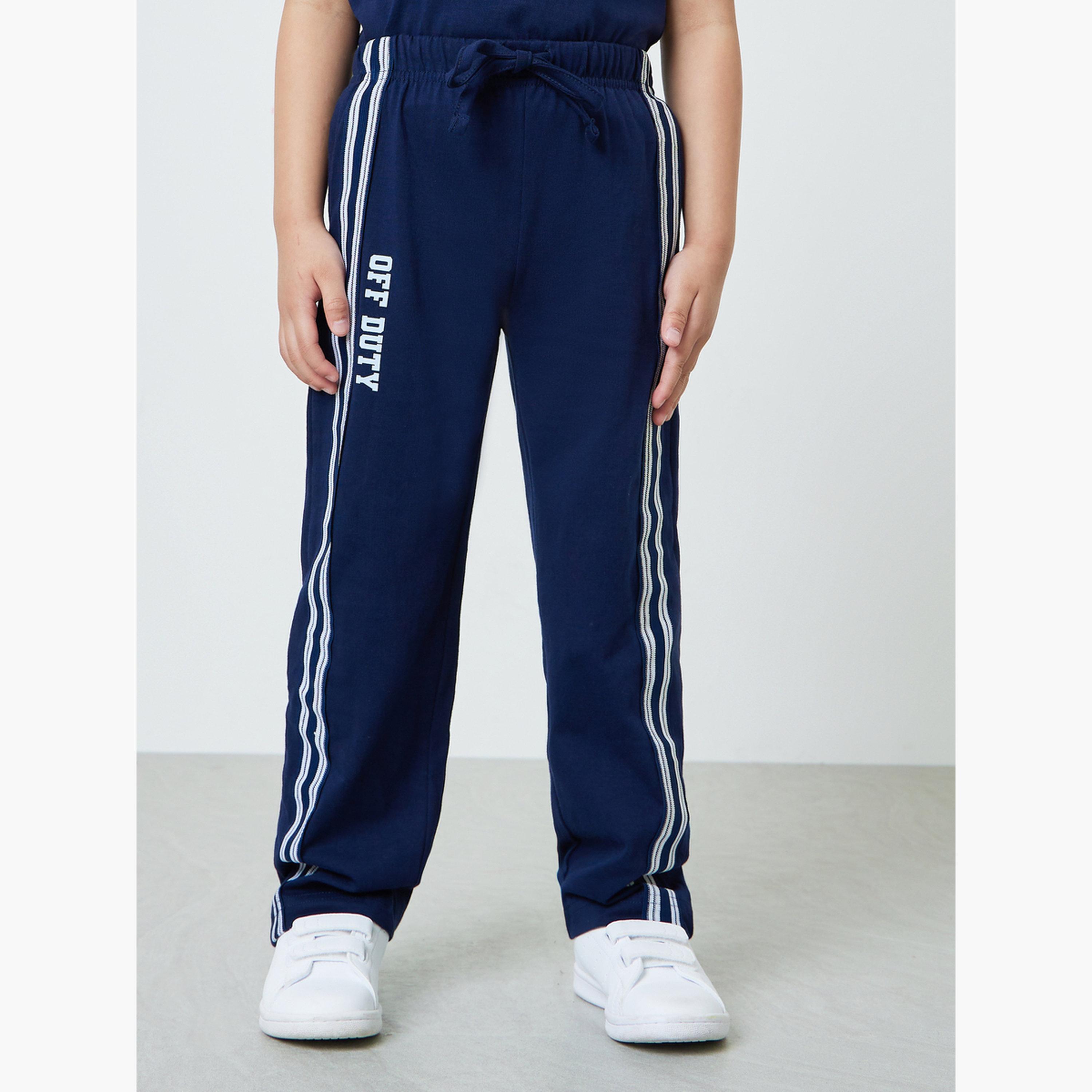 Styli Boys Navy Blue Oversized T-Shirt and Striped Joggers Set-boys-clothing-setsandcoords-image-5