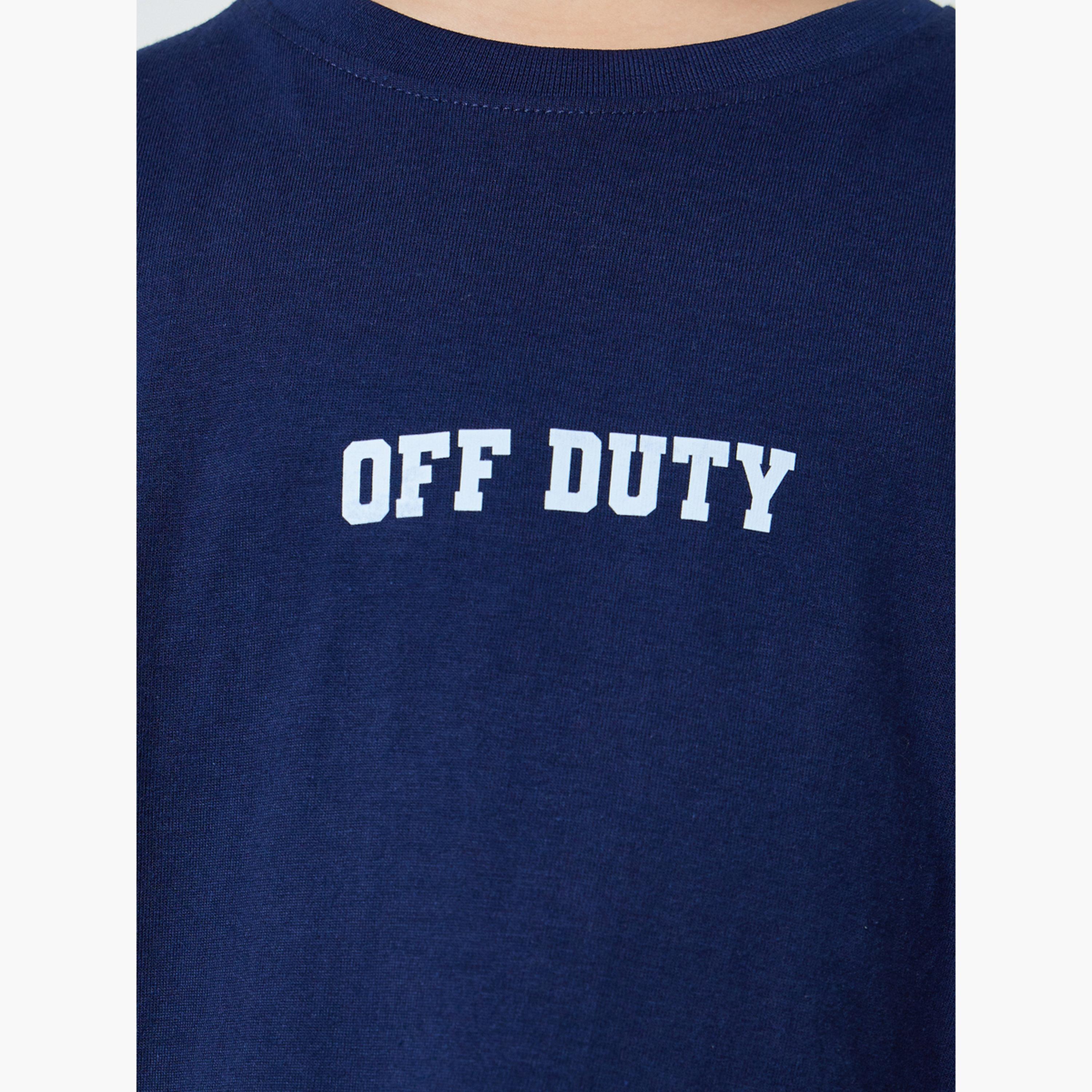 Styli Boys Navy Blue Oversized T-Shirt and Striped Joggers Set-boys-clothing-setsandcoords-image-6