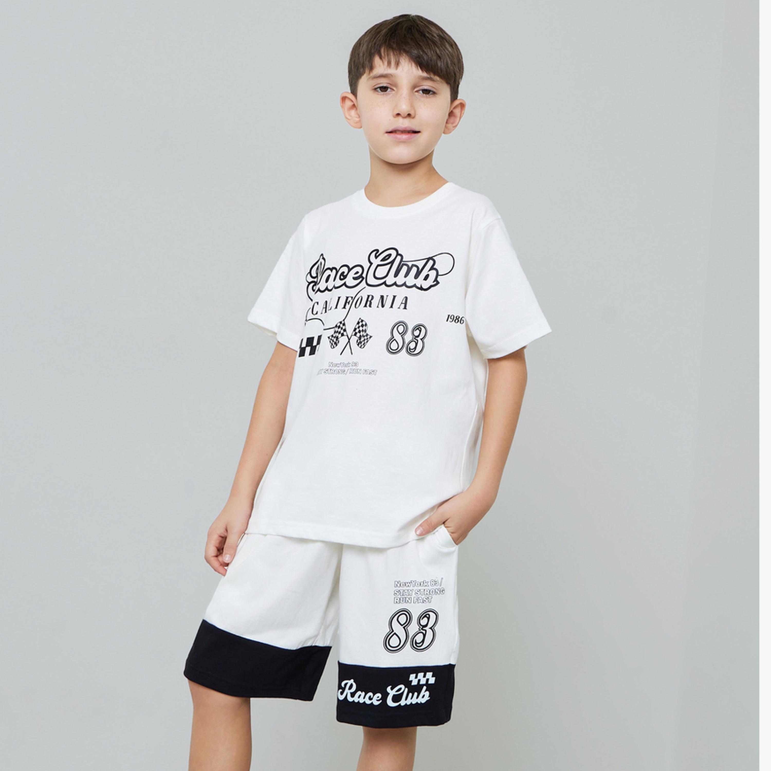 طقم شورت بنمط كتل الالوان وتيشيرت بطبعة جرافيك للأولاد-boys-clothing-setsandcoords-image-1