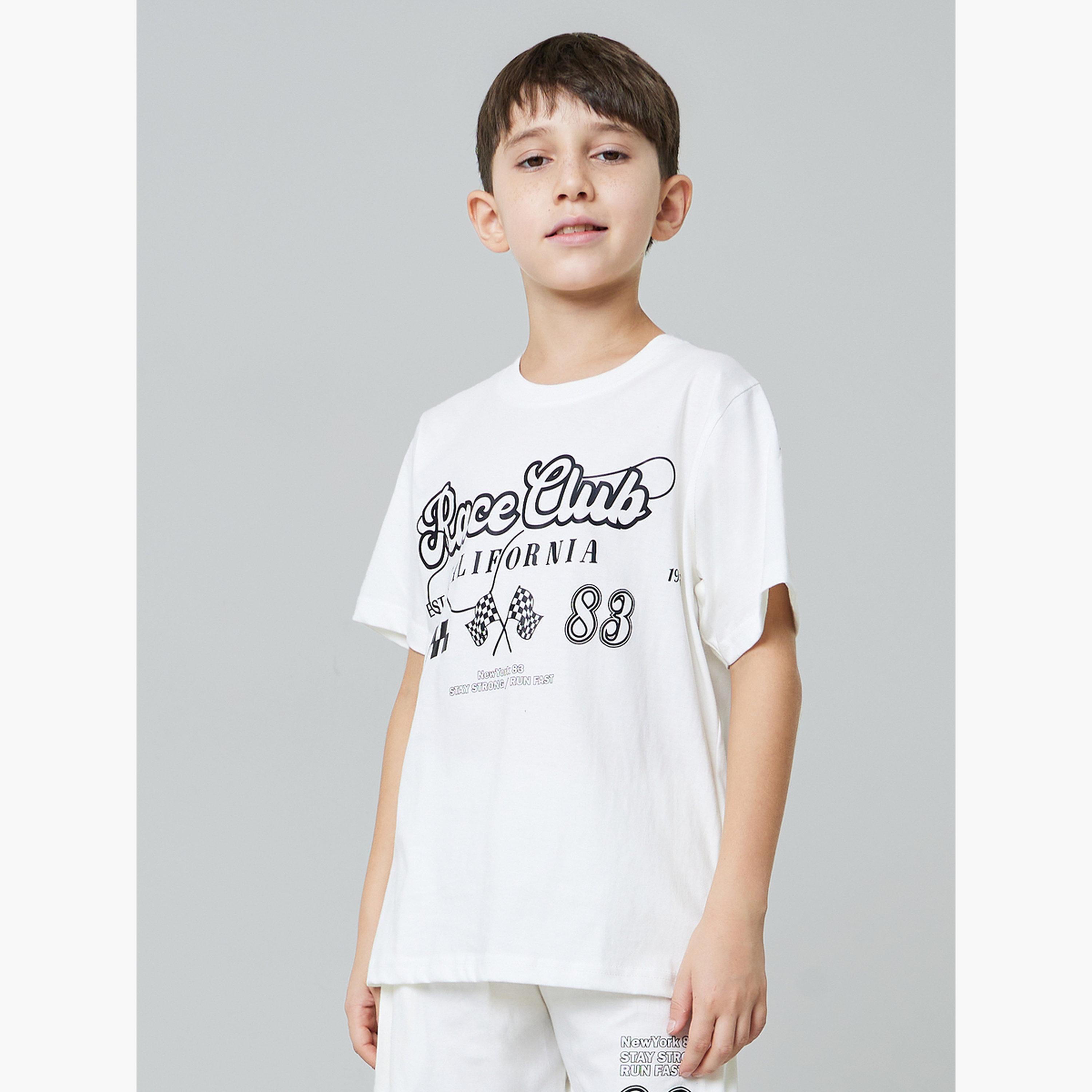 طقم شورت بنمط كتل الالوان وتيشيرت بطبعة جرافيك للأولاد-boys-clothing-setsandcoords-image-3