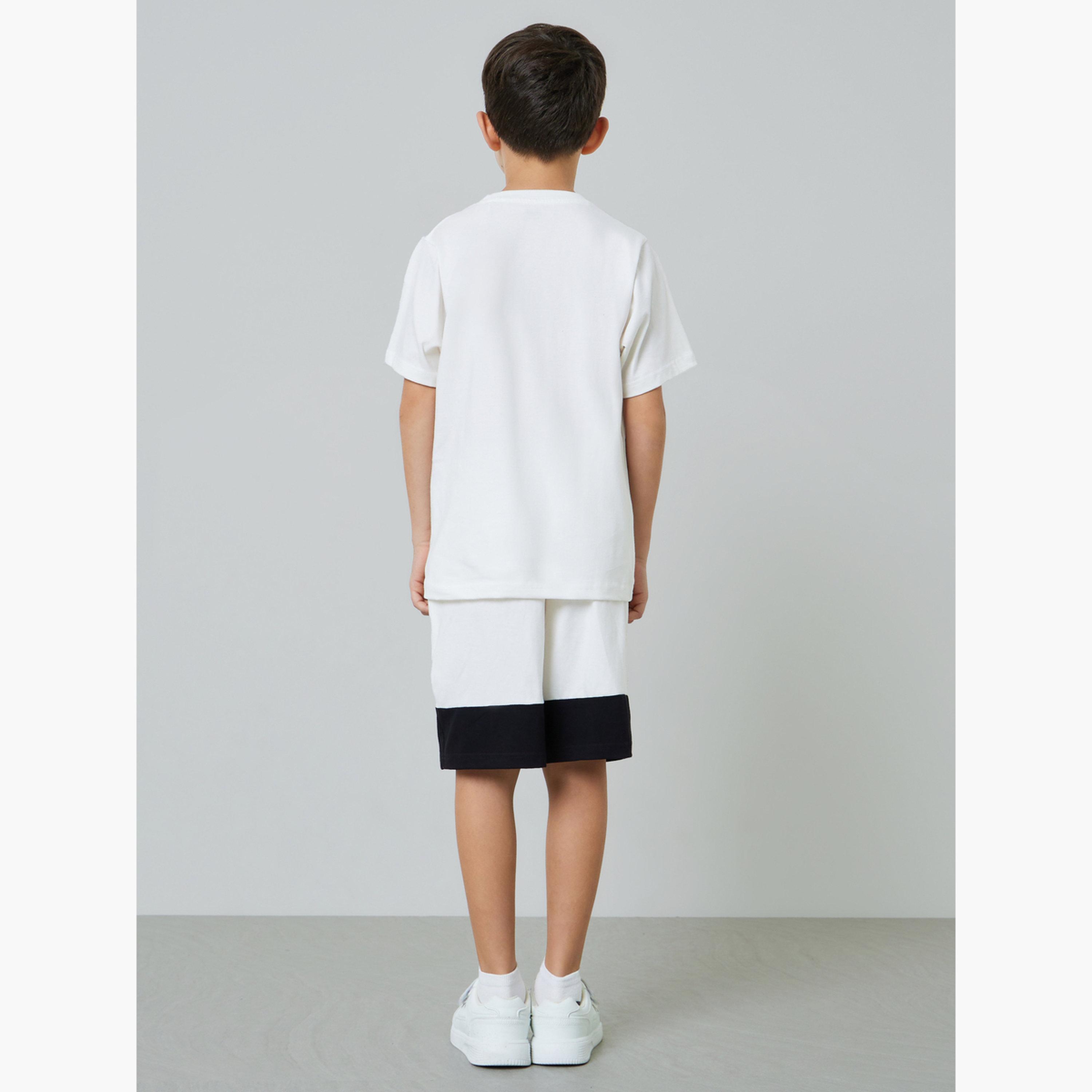 طقم شورت بنمط كتل الالوان وتيشيرت بطبعة جرافيك للأولاد-boys-clothing-setsandcoords-image-4