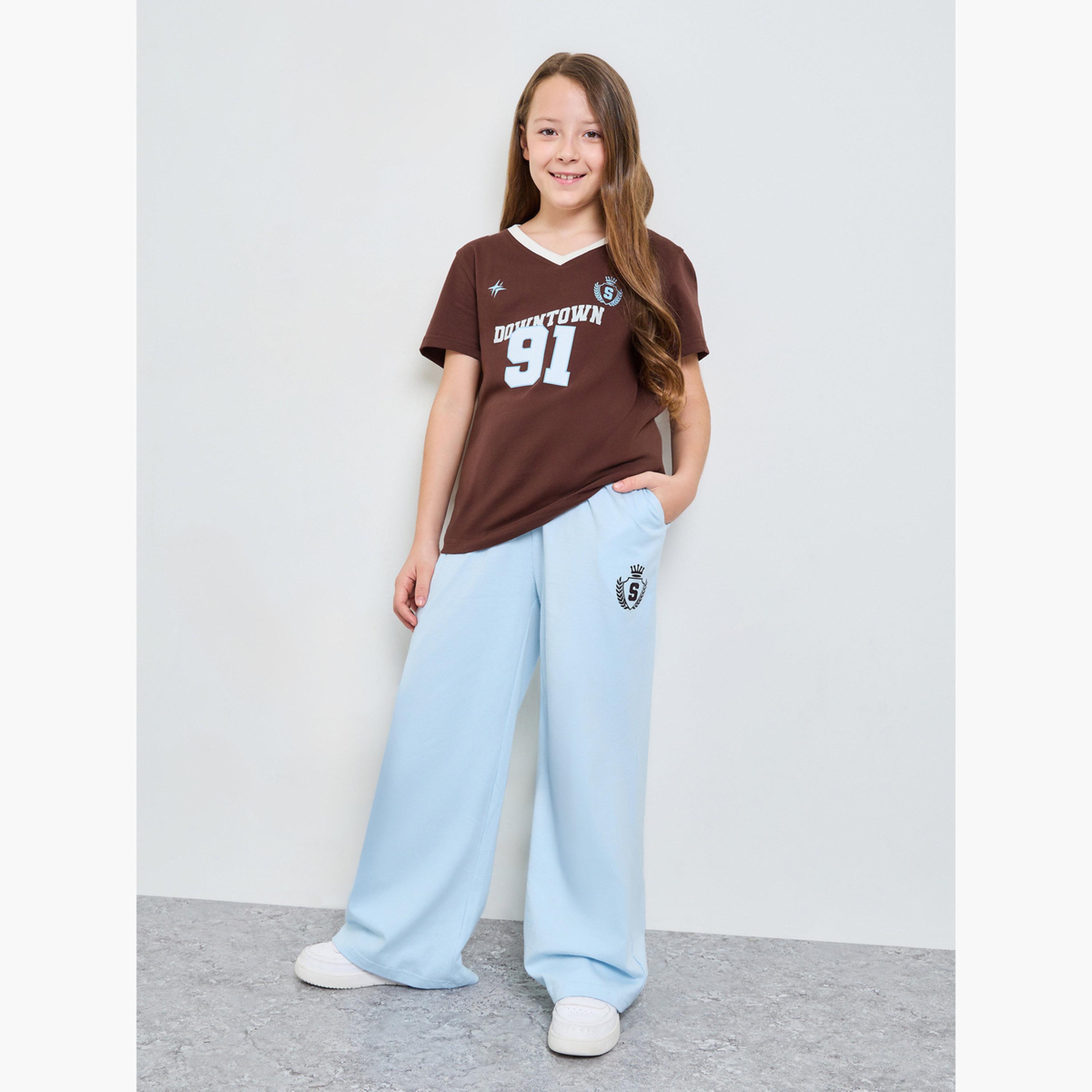 طقم من جوغر بأرجل واسعة وتيشيرت واسع للبنات-girls-clothing-setsandcoords-image-1