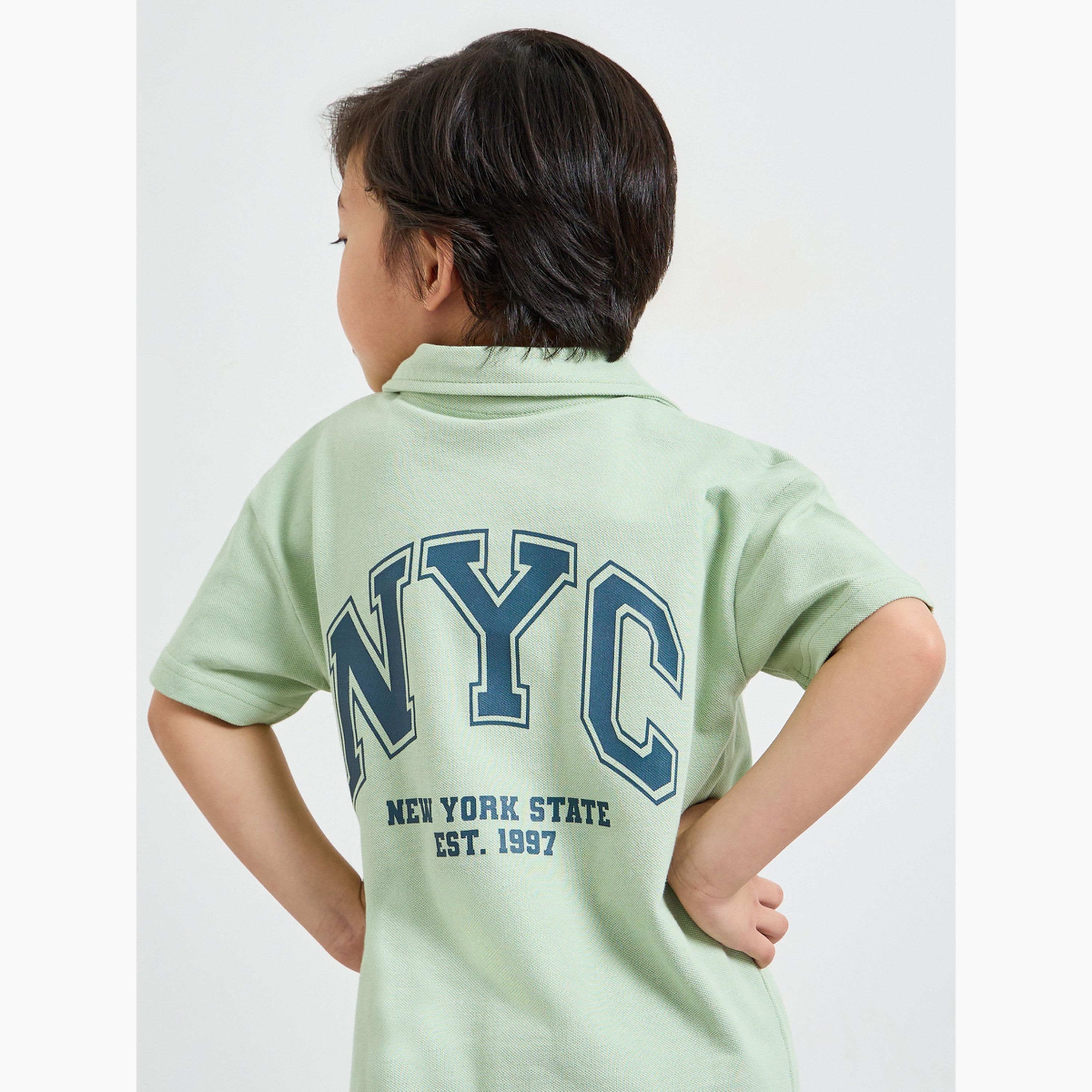 ستايلي - قميص جيرسي مطبوع عليه ياقة خضراء للأولاد من منتجع-boys-clothing-shirts-image-3