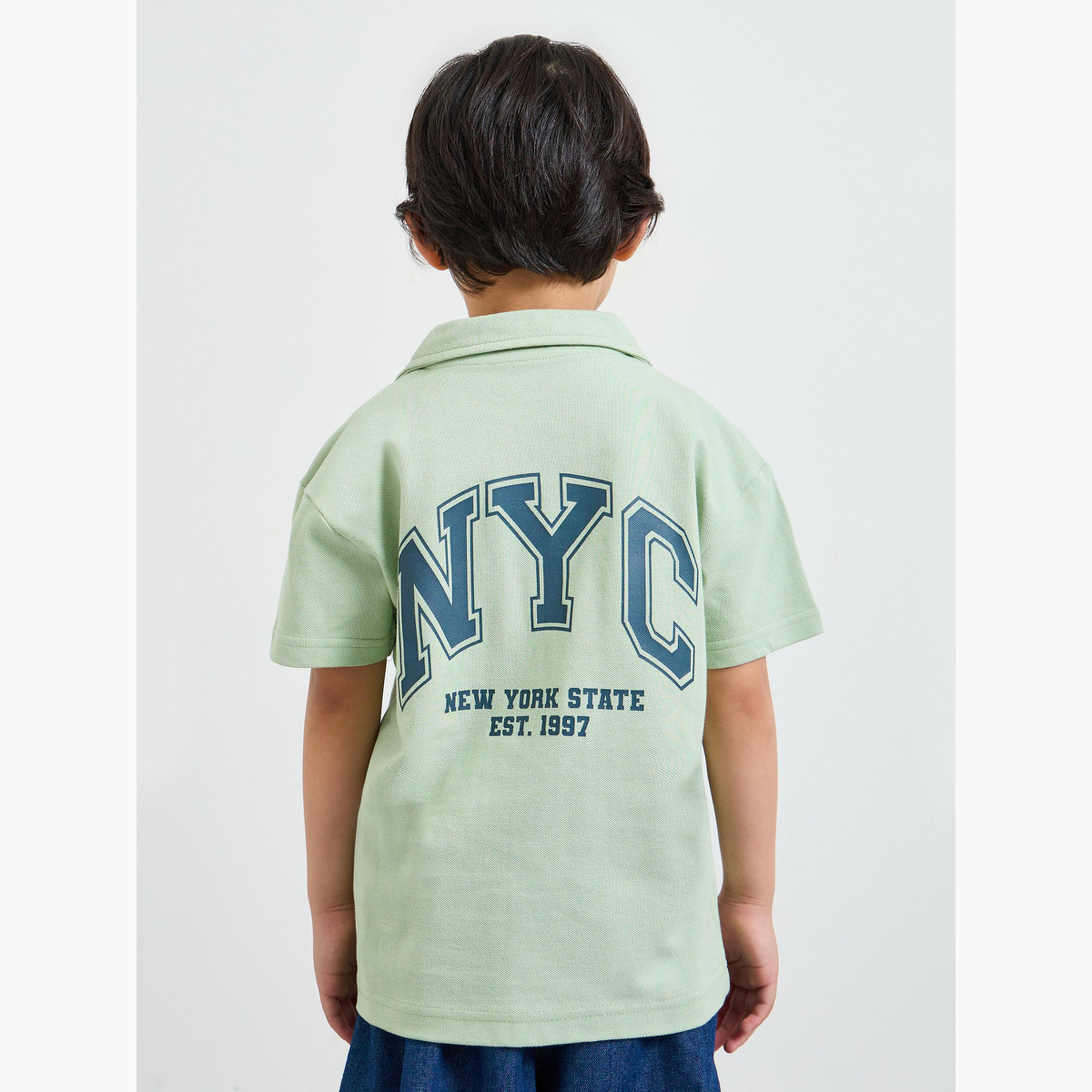 ستايلي - قميص جيرسي مطبوع عليه ياقة خضراء للأولاد من منتجع-boys-clothing-shirts-image-4