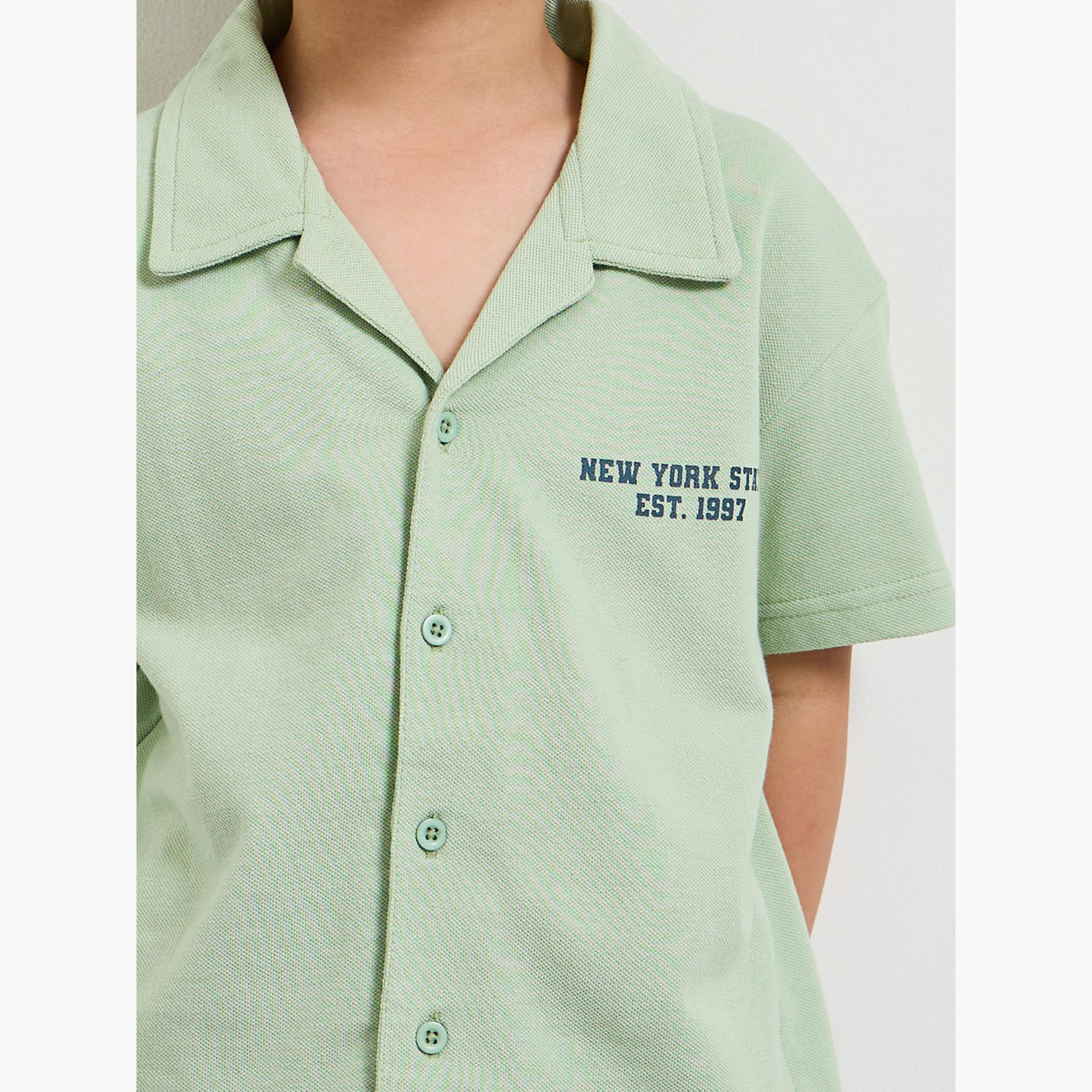 ستايلي - قميص جيرسي مطبوع عليه ياقة خضراء للأولاد من منتجع-boys-clothing-shirts-image-5