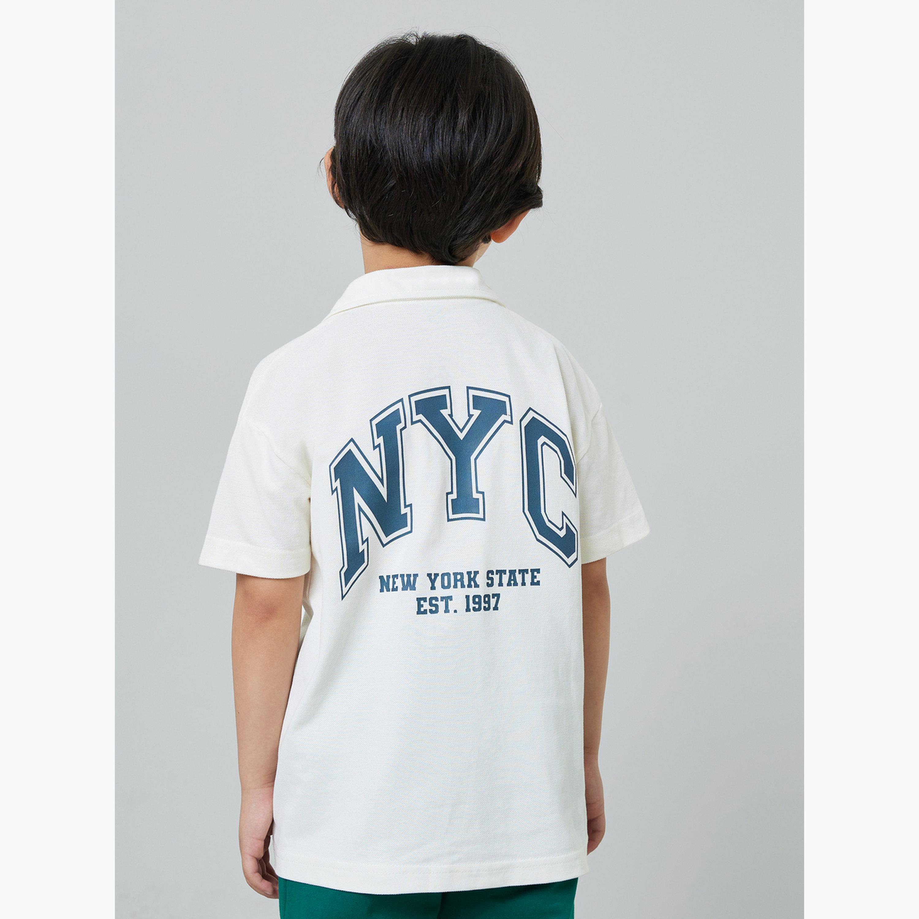 Styli Boys Off White Resort Collar Printed Jersey Shirt-boys-clothing-shirts-image-4