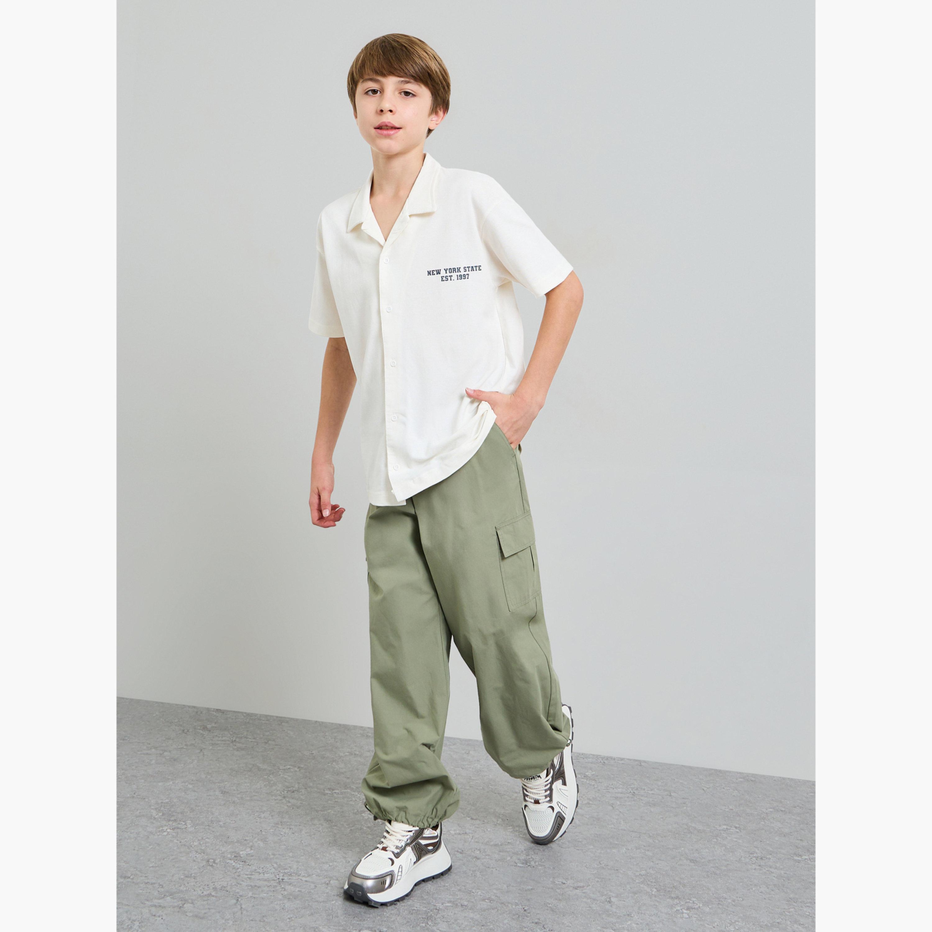 ستايلي - قميص جيرسي مطبوع عليه صورة أولاد مراهقين بياقة بيضاء-boys-clothing-shirts-image-2