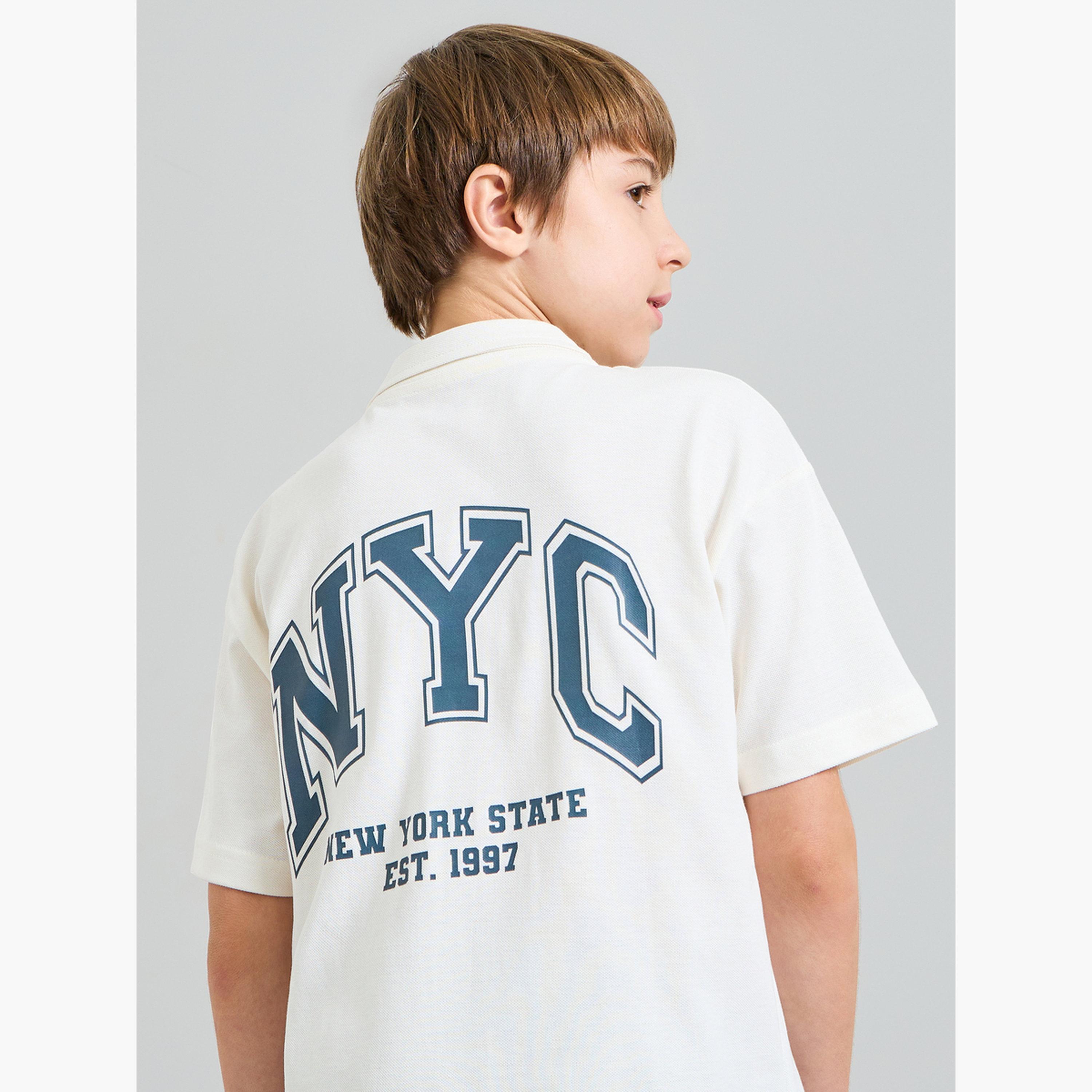 ستايلي - قميص جيرسي مطبوع عليه صورة أولاد مراهقين بياقة بيضاء-boys-clothing-shirts-image-3