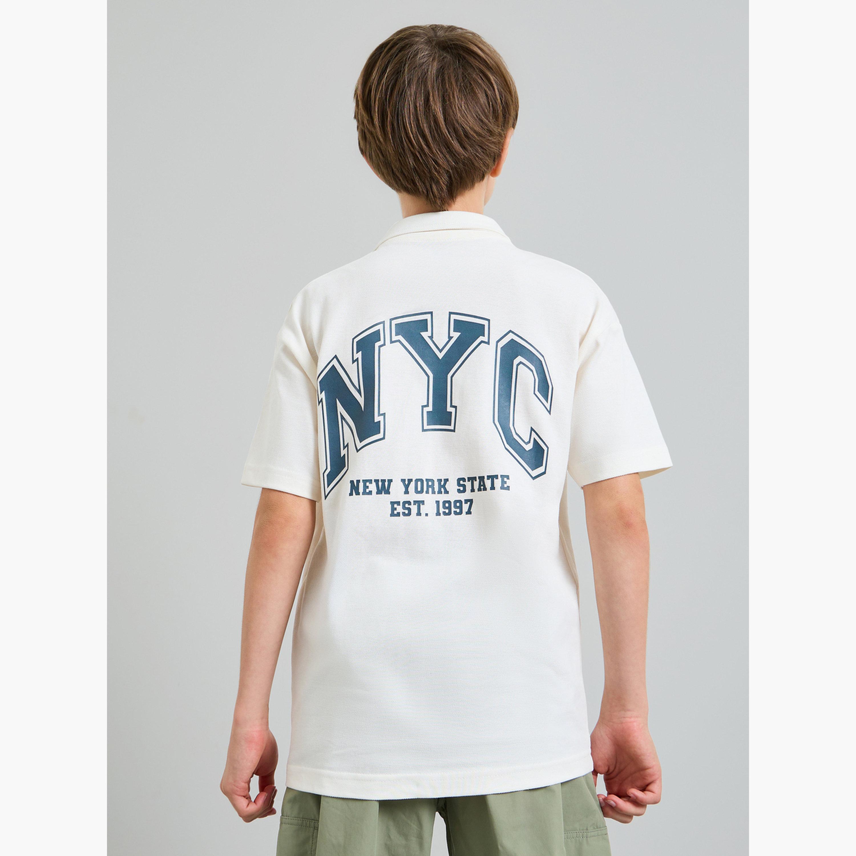ستايلي - قميص جيرسي مطبوع عليه صورة أولاد مراهقين بياقة بيضاء-boys-clothing-shirts-image-4