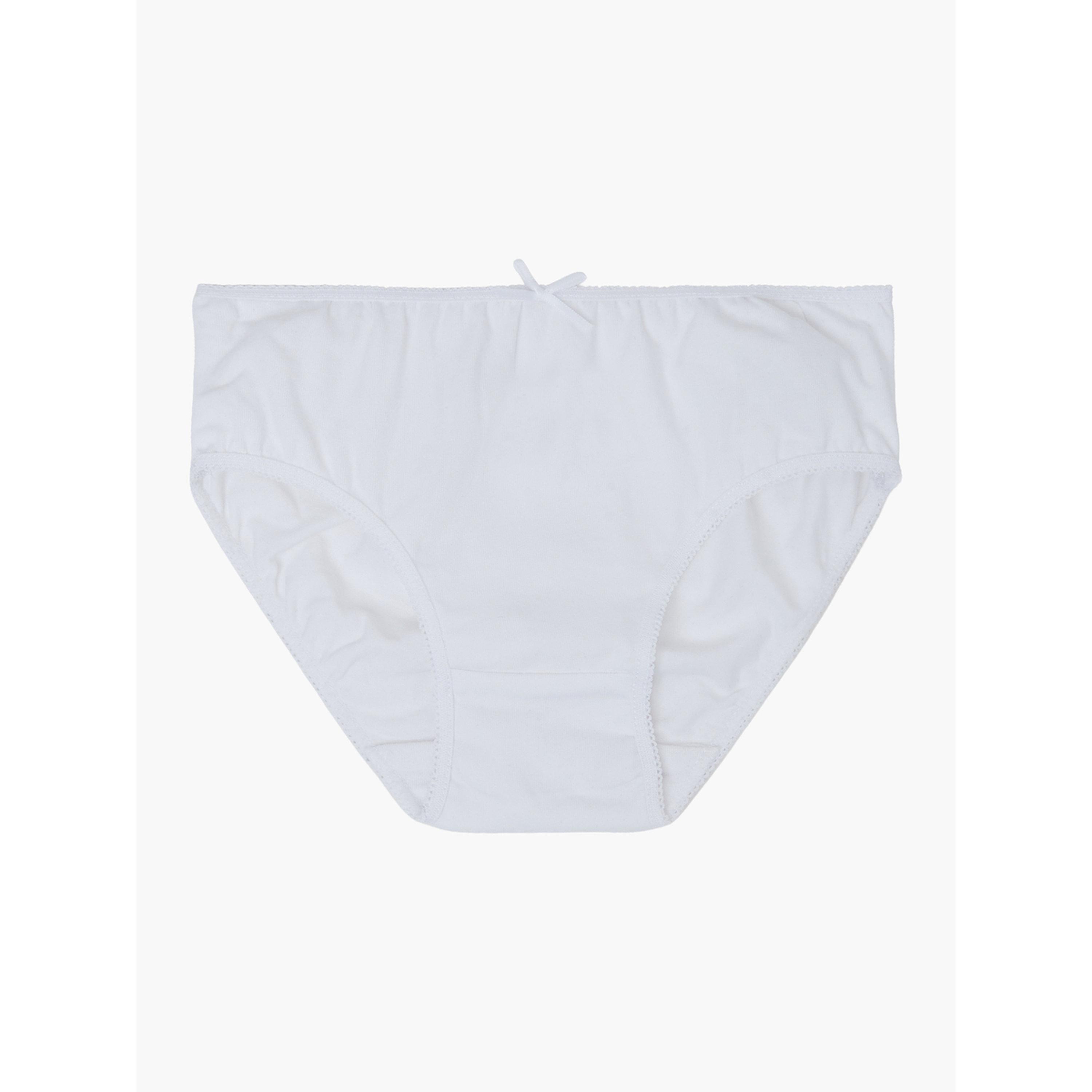 Styli Girls Pack of 5 - White Cotton Blend Briefs-girls-clothing-innerwear-image-2