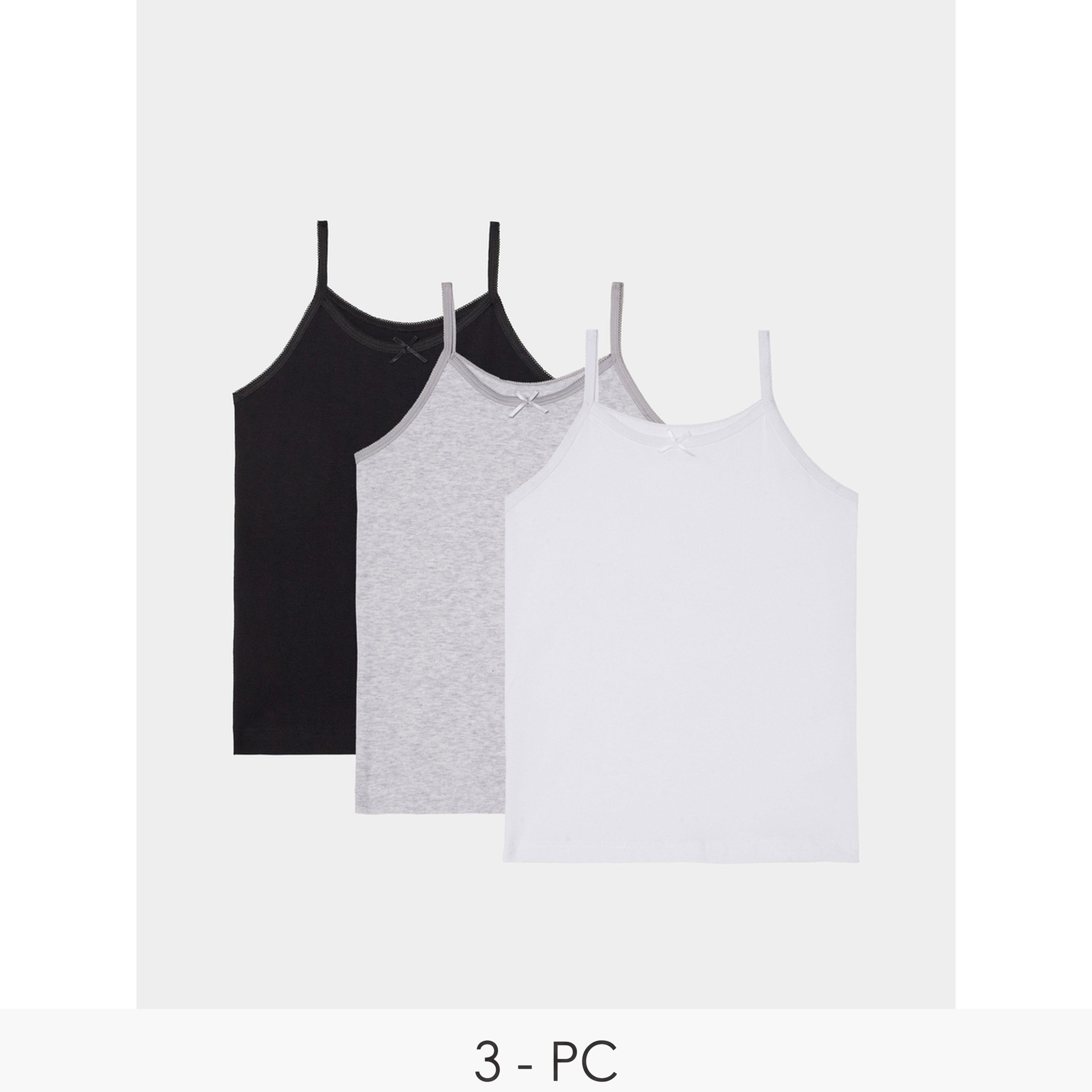 Styli Girls Pack of 3 - Cotton Knit Camisole-girls-clothing-innerwear-image-1