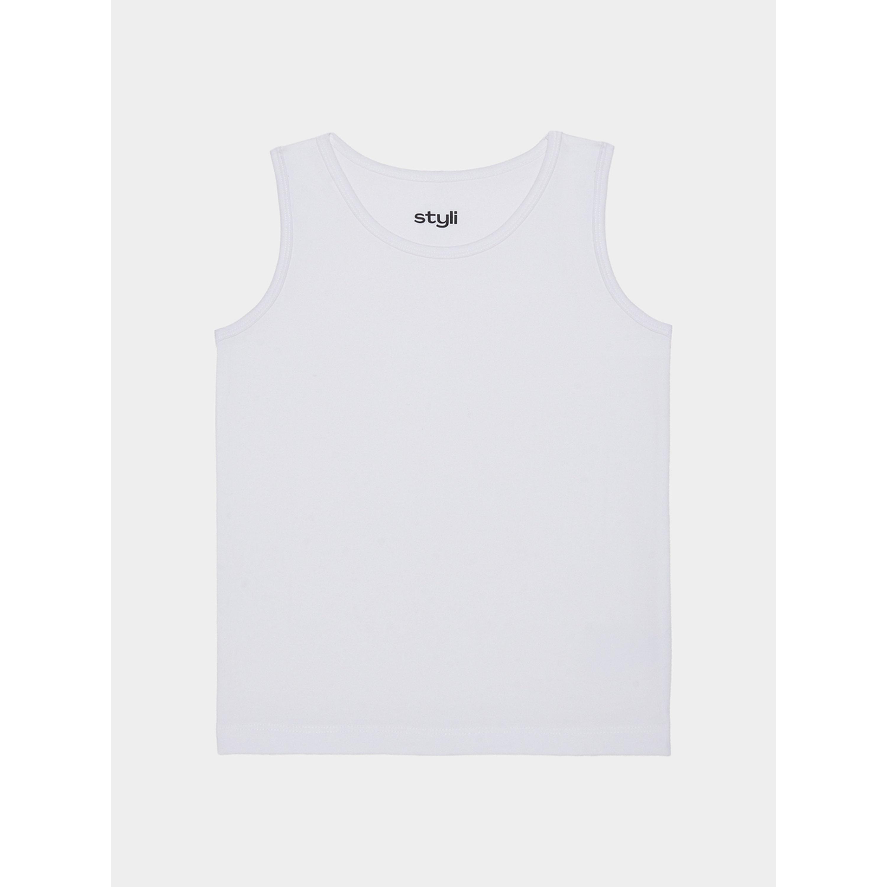 طقم كنزات من مزيج القطن بلون سادة للأولاد من 5 قطع-boys-clothing-innerwear-image-2