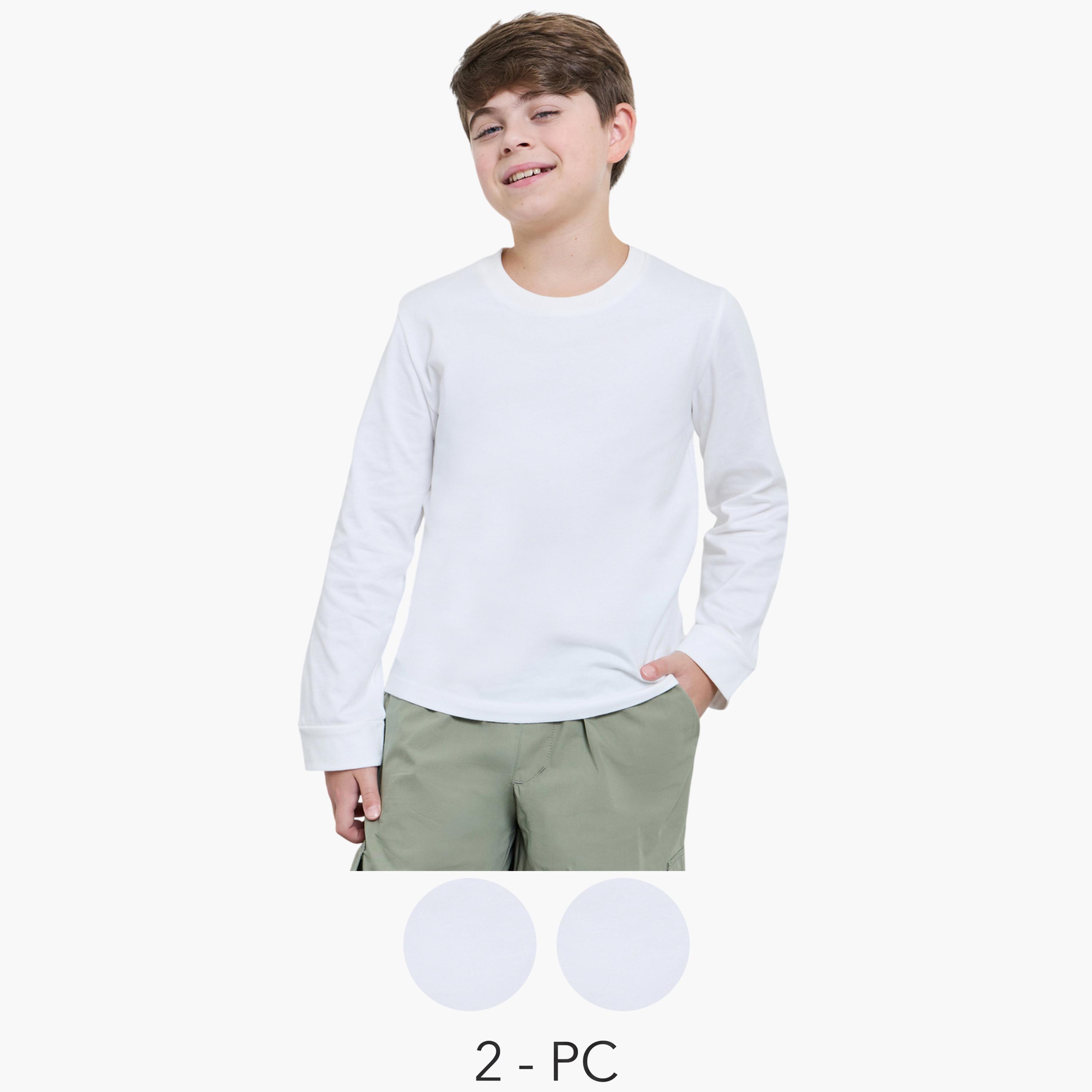 Styli Teen boy long sleeve tee, round neck, regular fit, pack of 2-boys-clothing-tshirtsandpolos-image-1