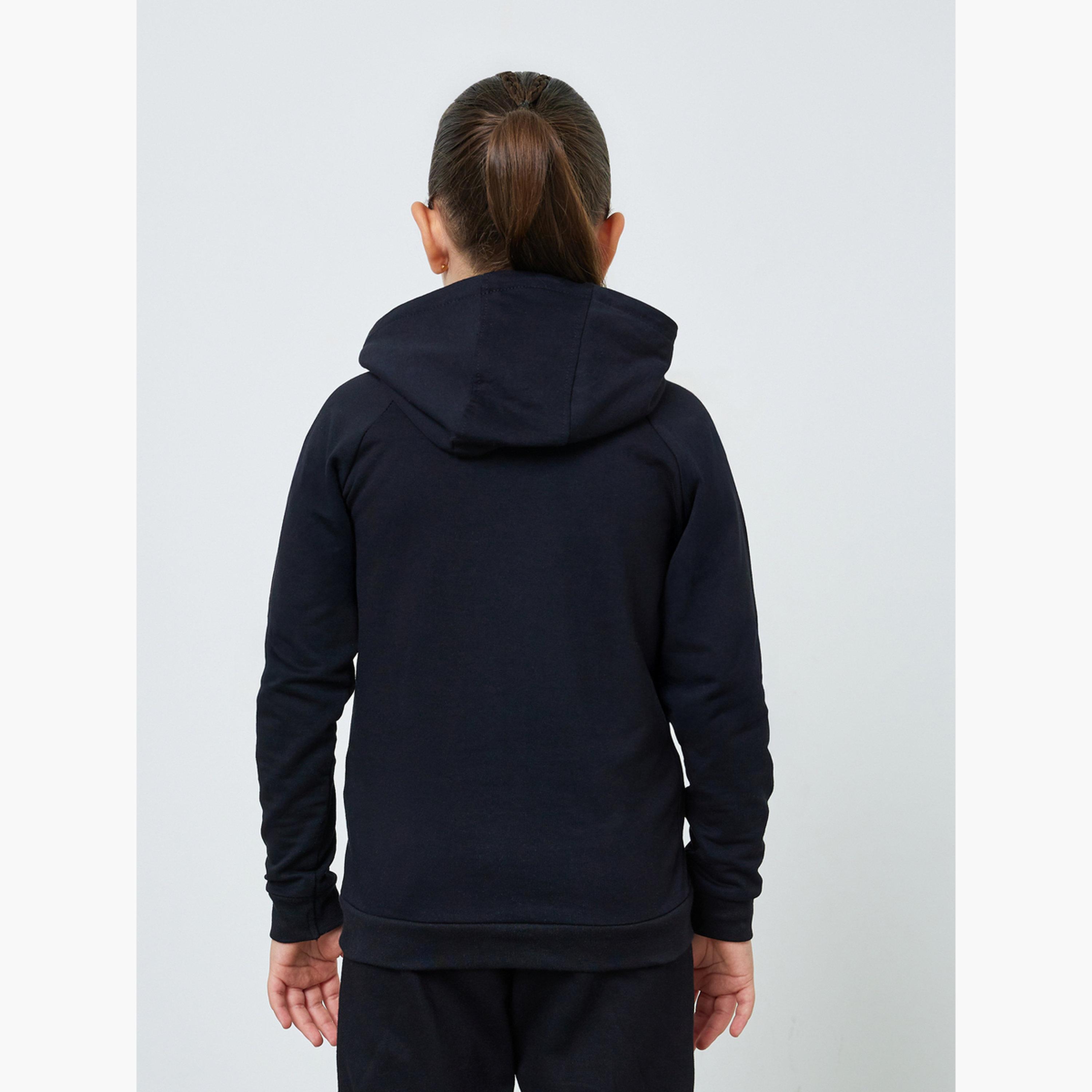 Styli Kids Unisex Black Regular Fit Cotton Hoodie-girls-clothing-sweatshirts-image-4