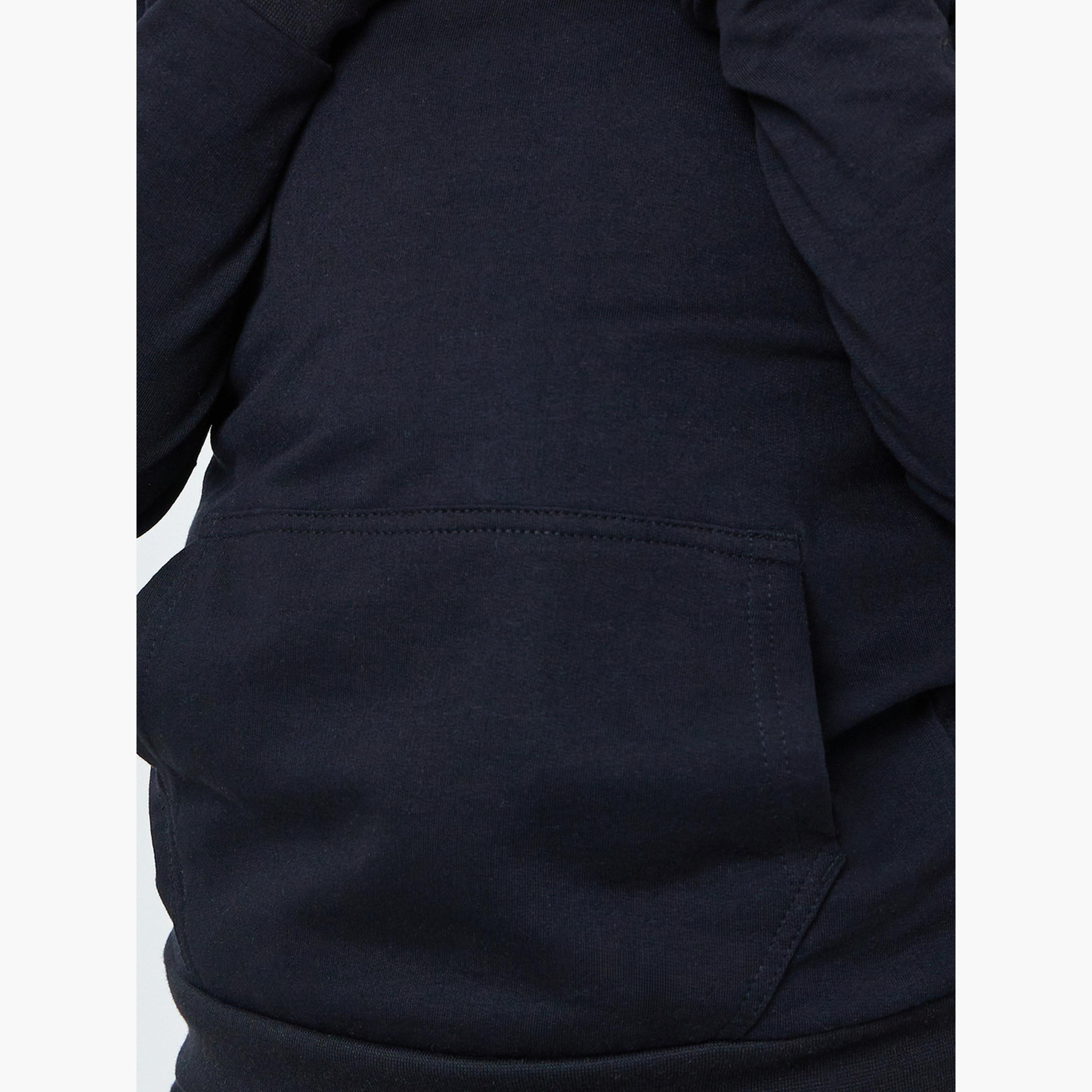 Styli Kids Unisex Black Regular Fit Cotton Hoodie-girls-clothing-sweatshirts-image-5