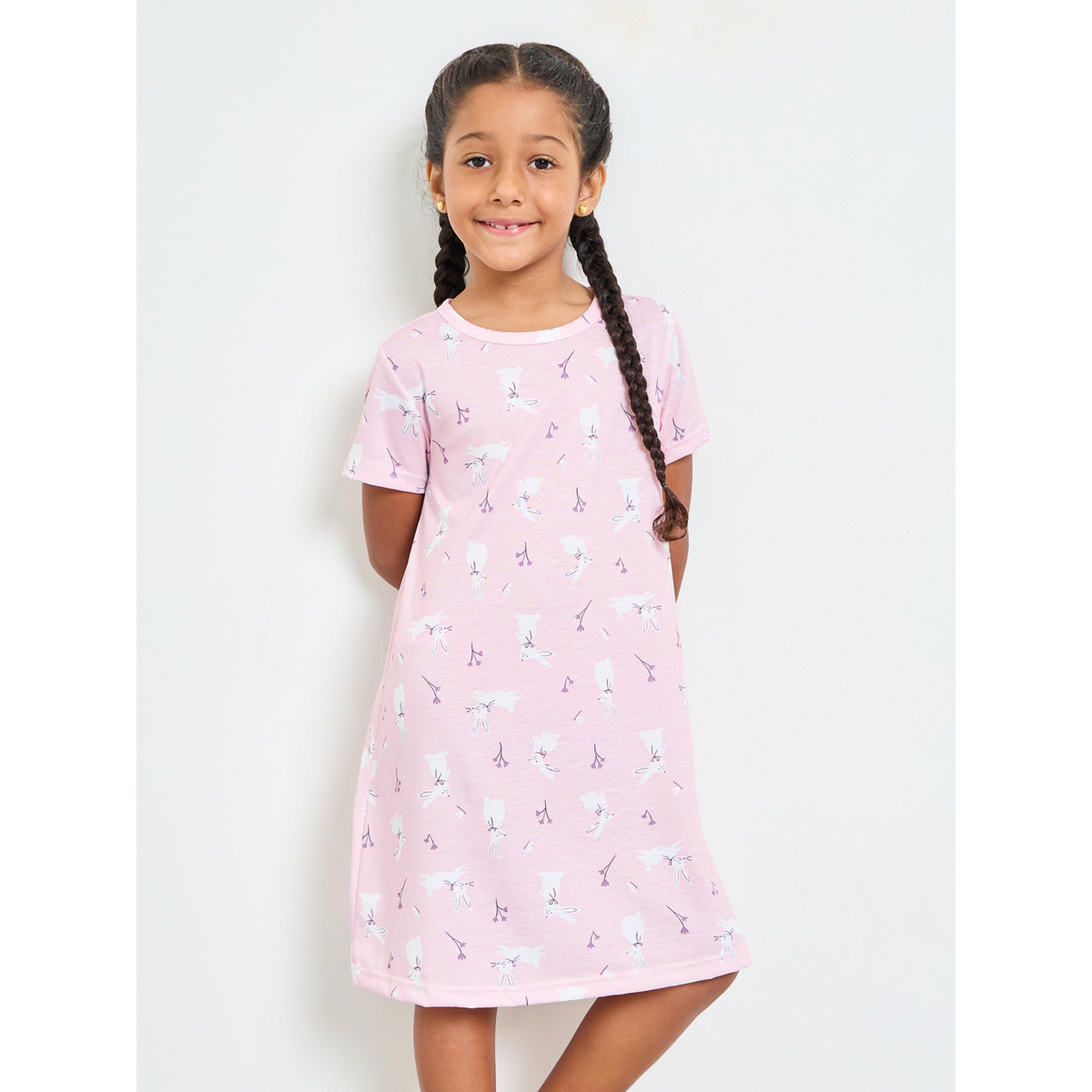 طقم من قميصي نوم بأكمام قصيرة وطبعة للبنات-girls-clothing-nightwear-image-3