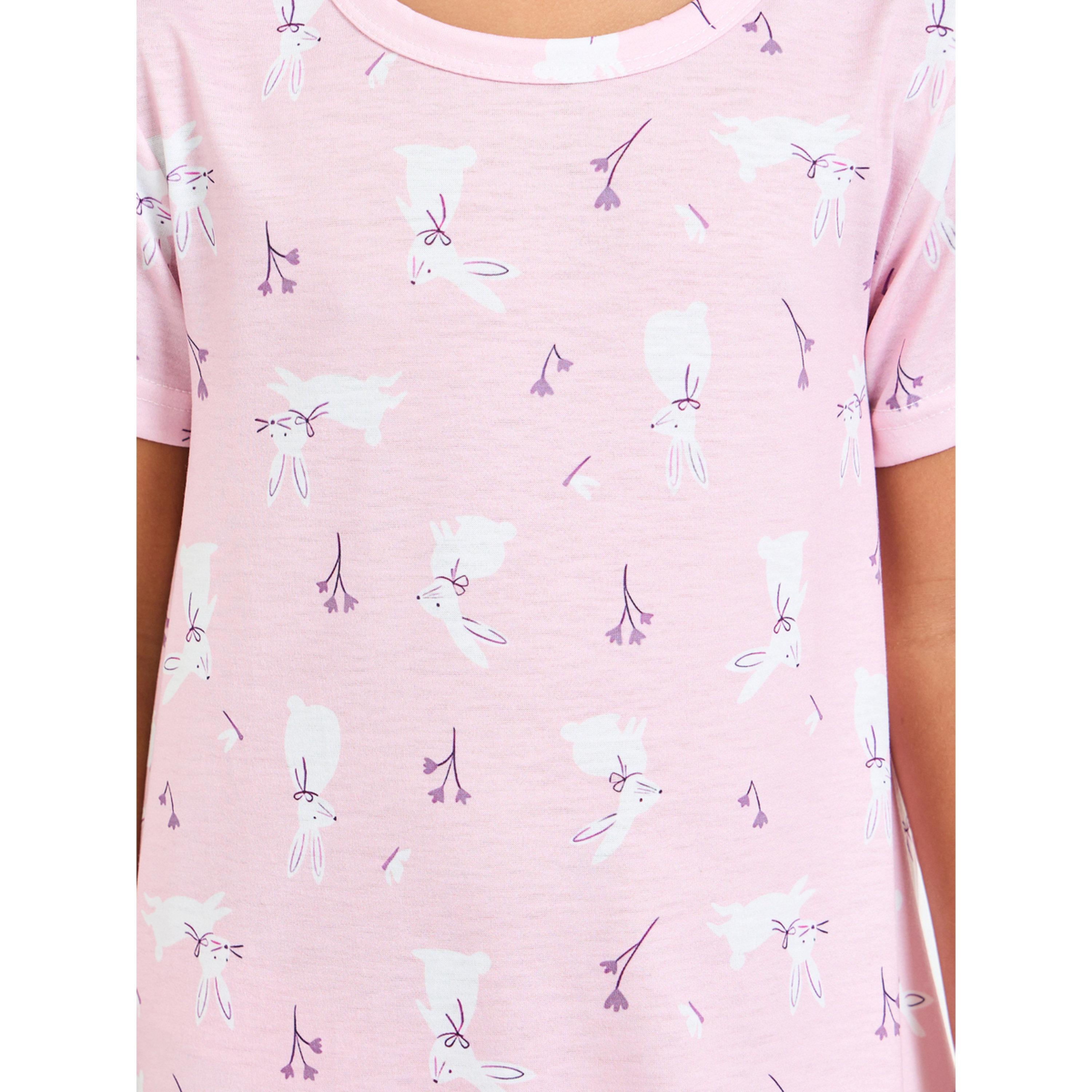 طقم من قميصي نوم بأكمام قصيرة وطبعة للبنات-girls-clothing-nightwear-image-5