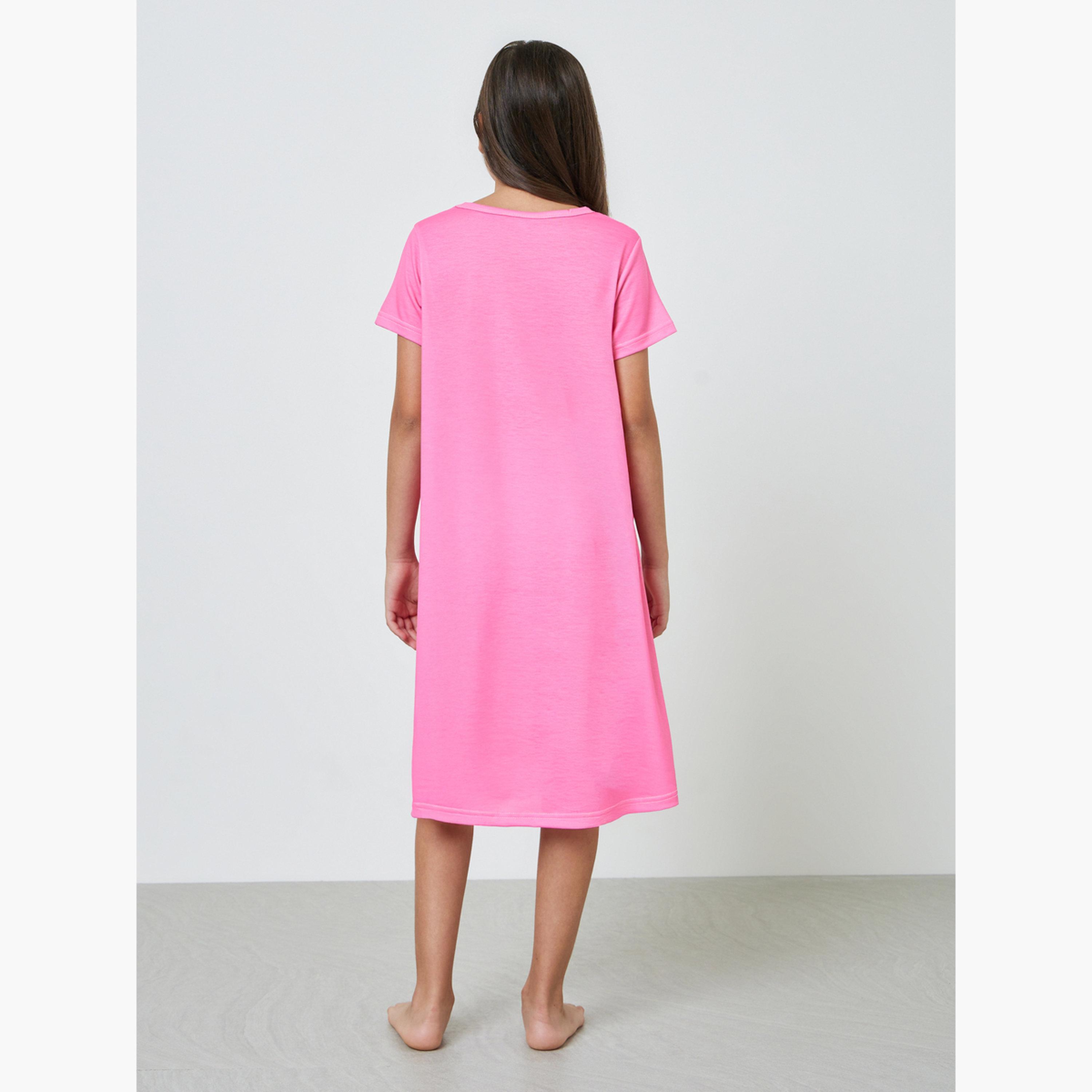 قميص نوم وردي بطبعة شاي بوبا-girls-clothing-nightwear-image-4