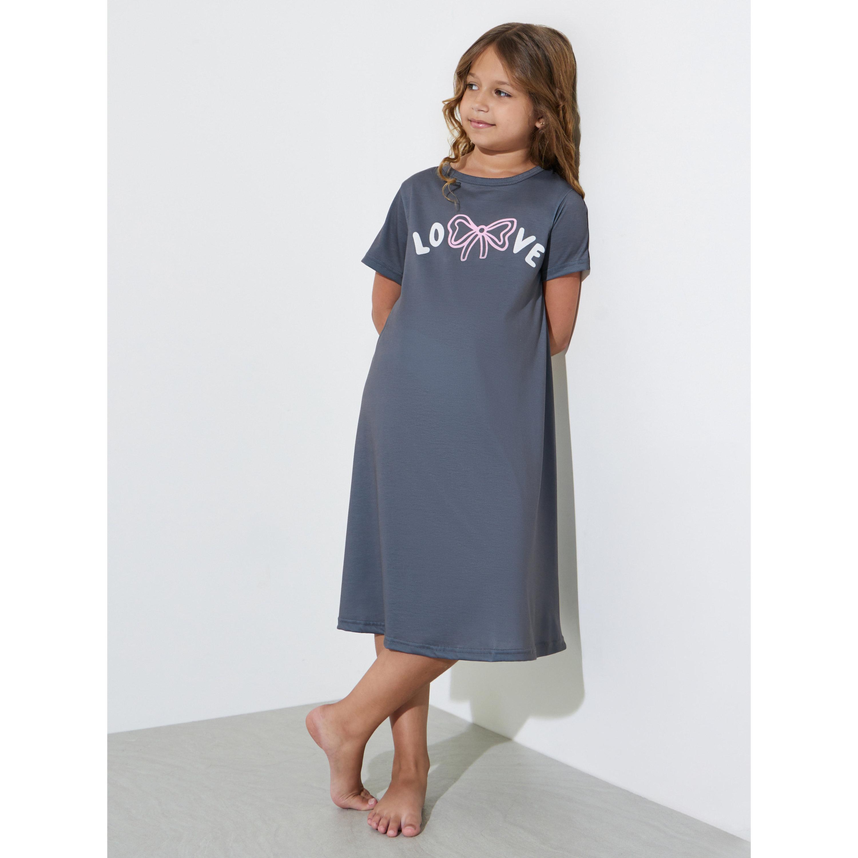 طقم قميص نوم بطبعة جرافيك للبنات - قطعتين-girls-clothing-nightwear-image-2