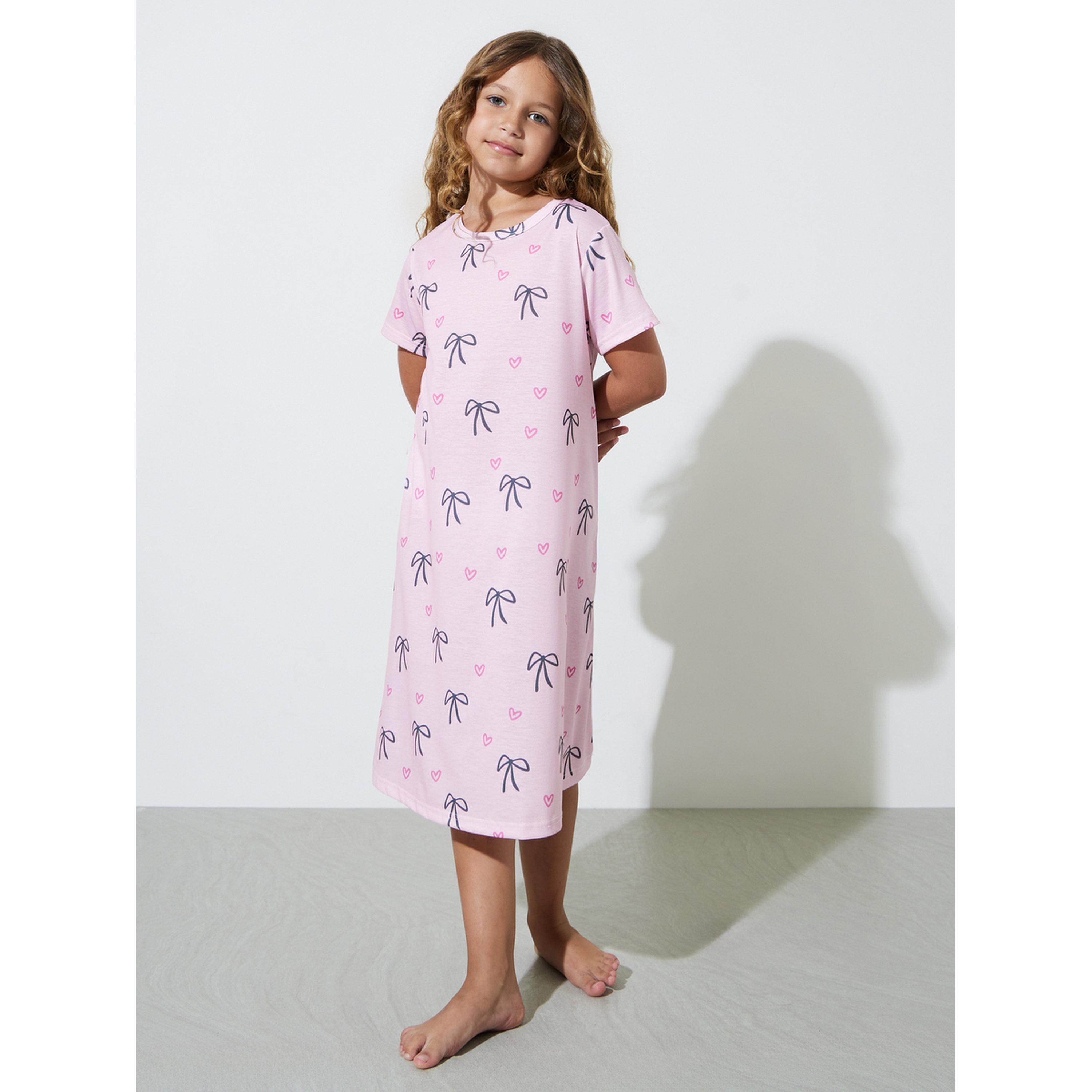 طقم قميص نوم بطبعة جرافيك للبنات - قطعتين-girls-clothing-nightwear-image-4