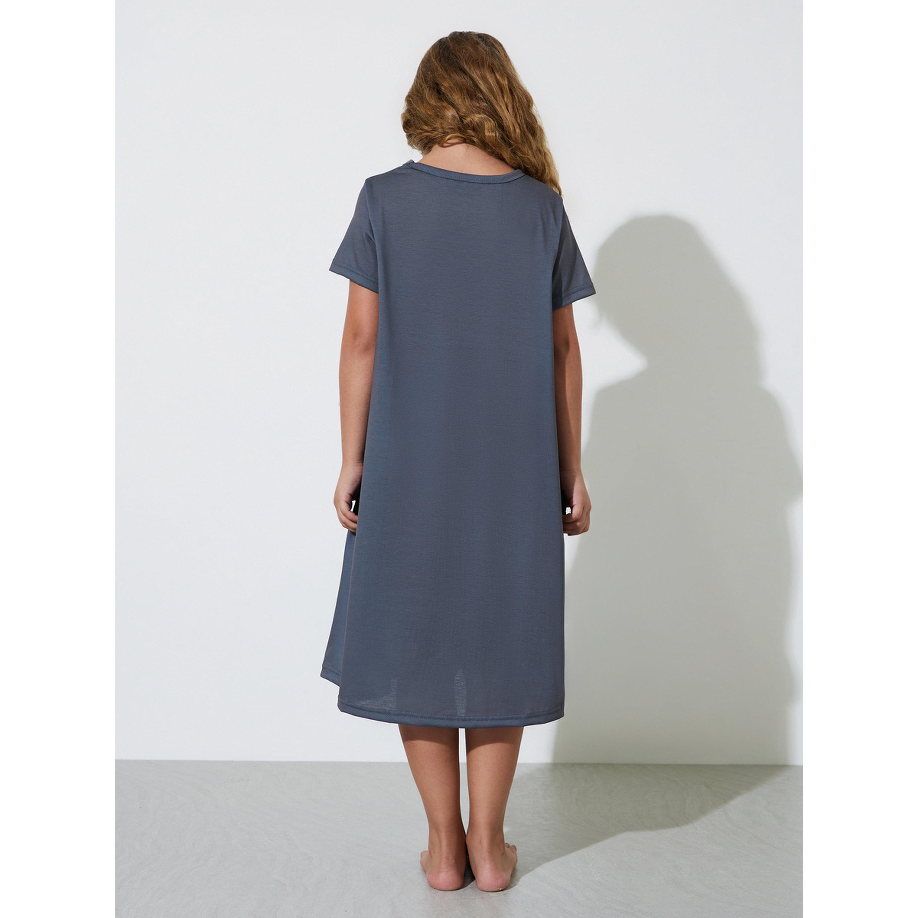 طقم قميص نوم بطبعة جرافيك للبنات - قطعتين-girls-clothing-nightwear-image-5