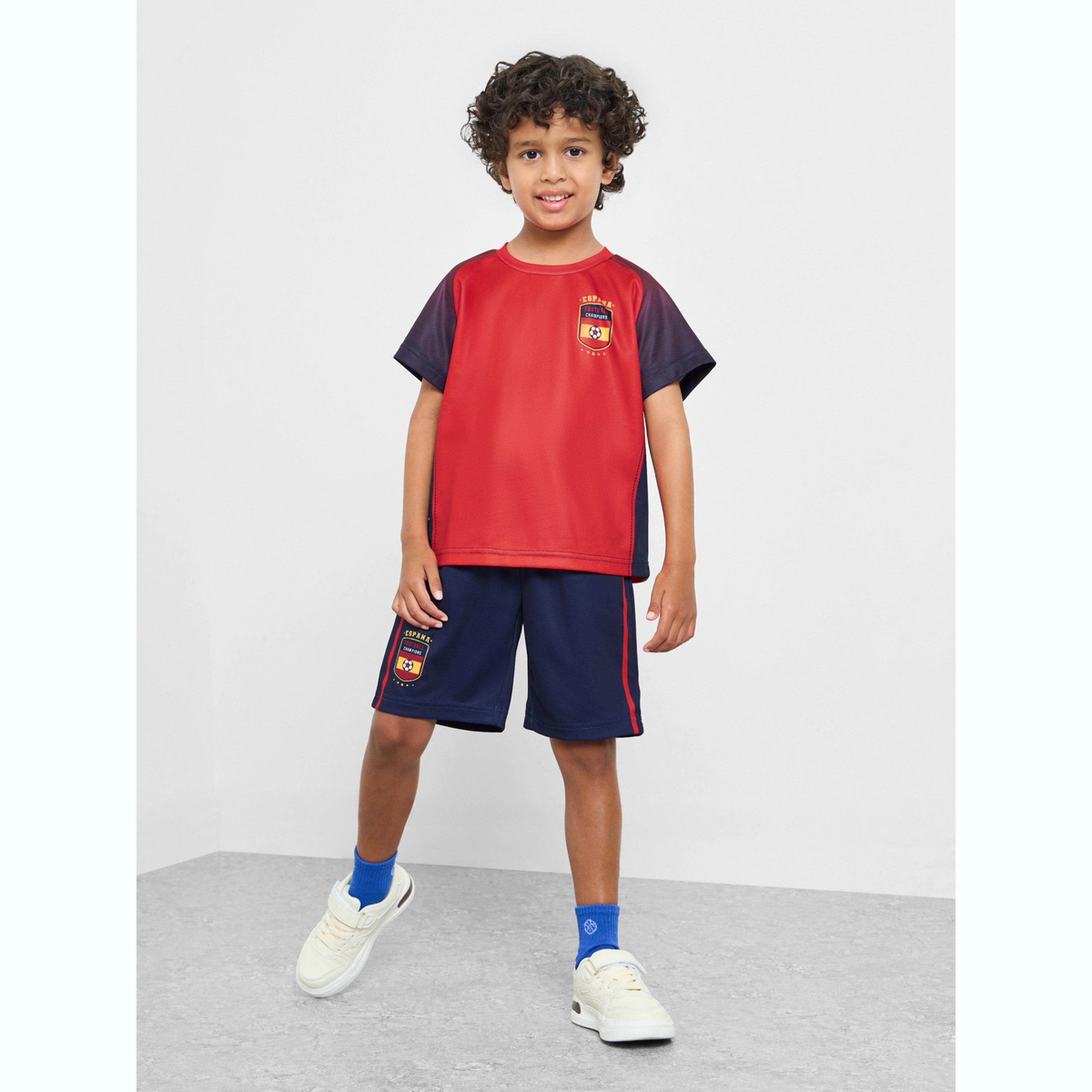 Styli Boys Spain Print Jersey T-Shirt and Shorts FIFA Football Set-boys-clothing-setsandcoords-image-2
