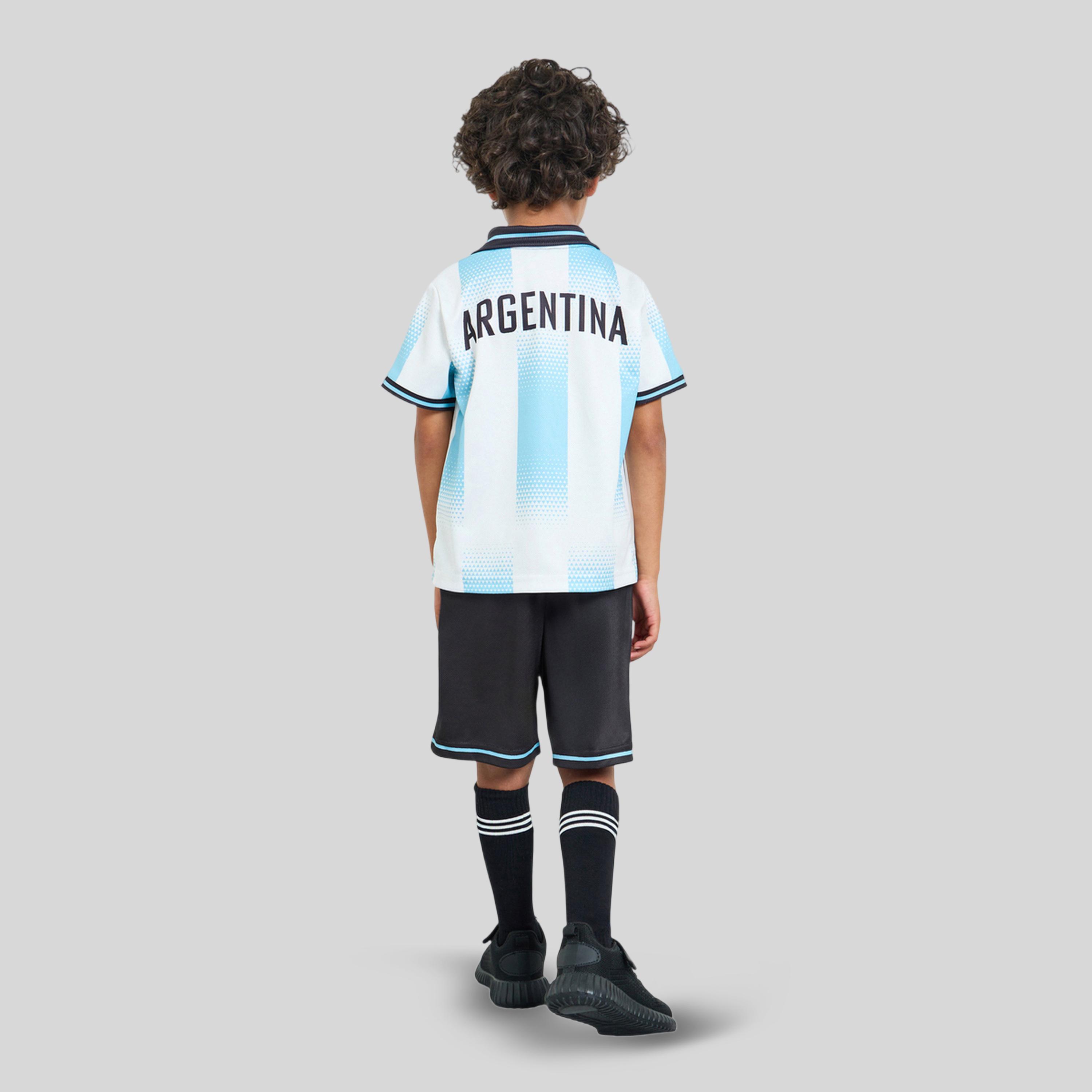مجموعة للأطفال من شورت وتيشيرت جيرسي بطبعات الأرجنتين مستوحاة من كرة القدم-boys-clothing-setsandcoords-image-3
