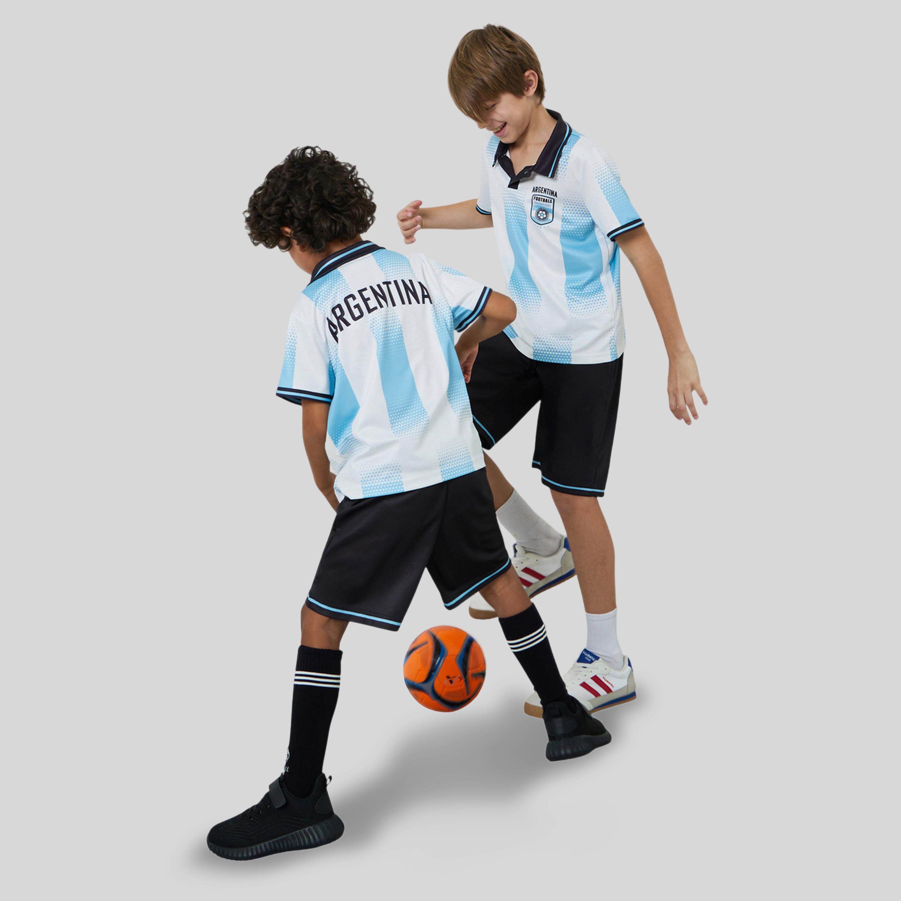 مجموعة للأطفال من شورت وتيشيرت جيرسي بطبعات الأرجنتين مستوحاة من كرة القدم-boys-clothing-setsandcoords-image-4