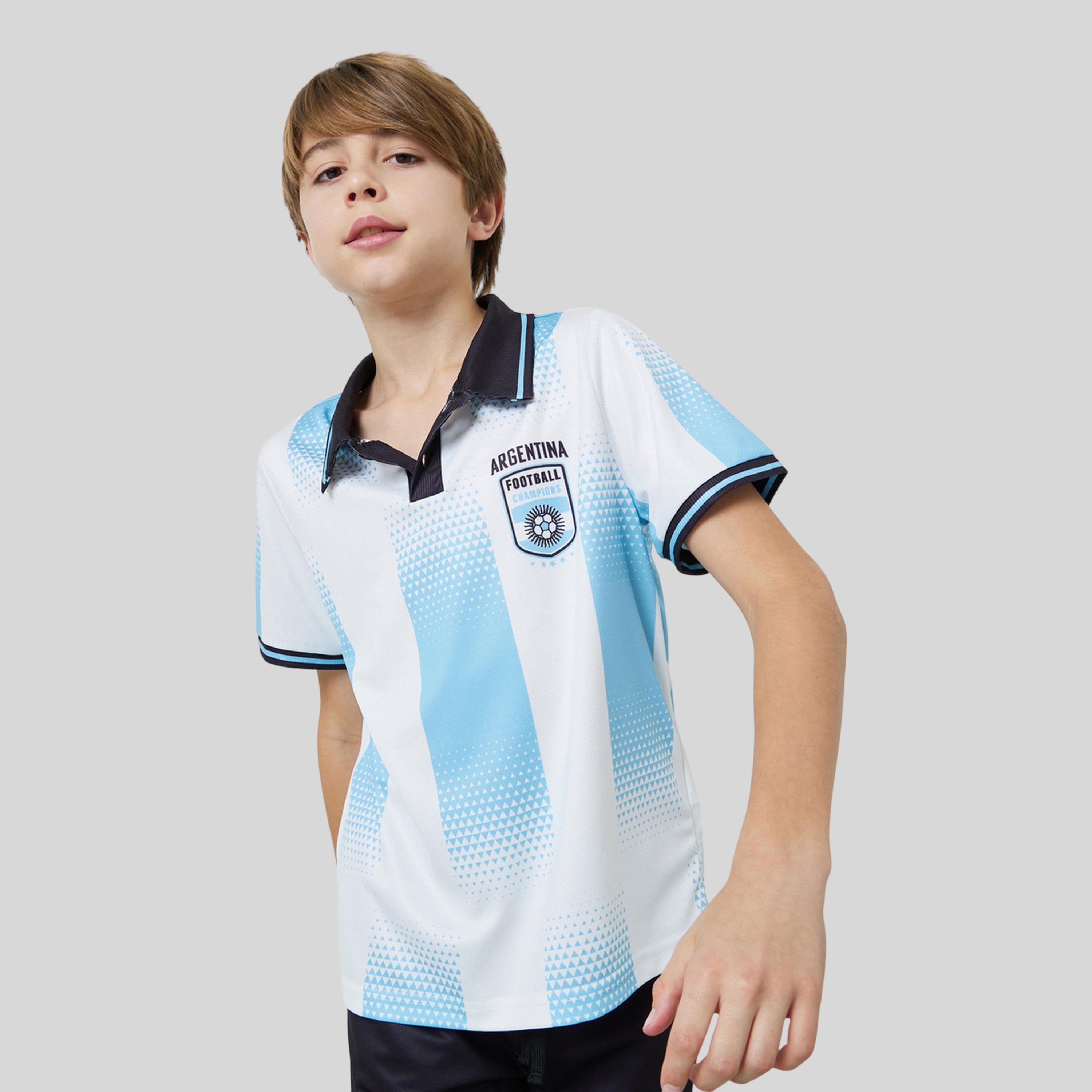مجموعة للمراهقين من شورت وتيشيرت جيرسي بطبعات الأرجنتين مستوحاة من كرة القدم-boys-clothing-setsandcoords-image-3