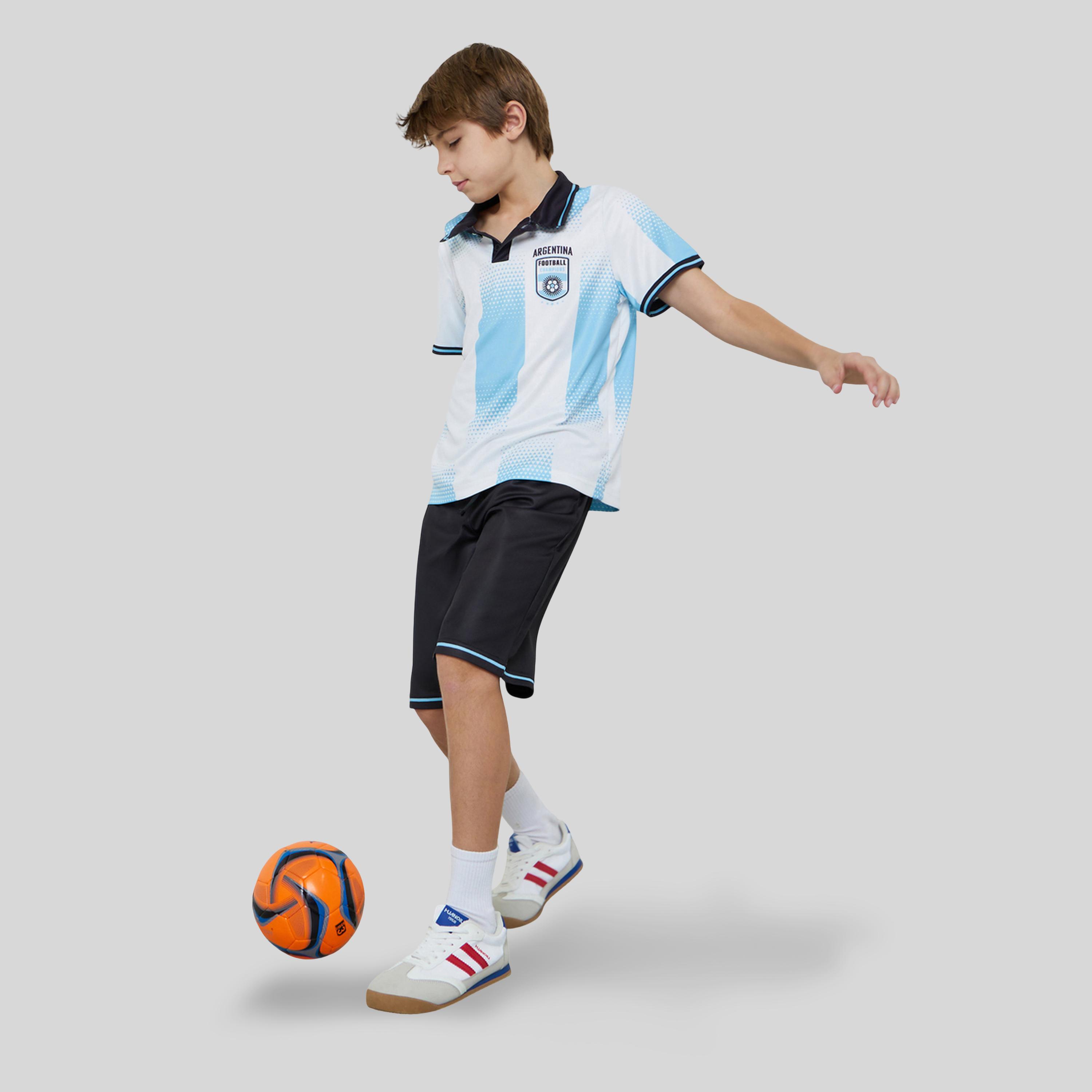 مجموعة للمراهقين من شورت وتيشيرت جيرسي بطبعات الأرجنتين مستوحاة من كرة القدم-boys-clothing-setsandcoords-image-4