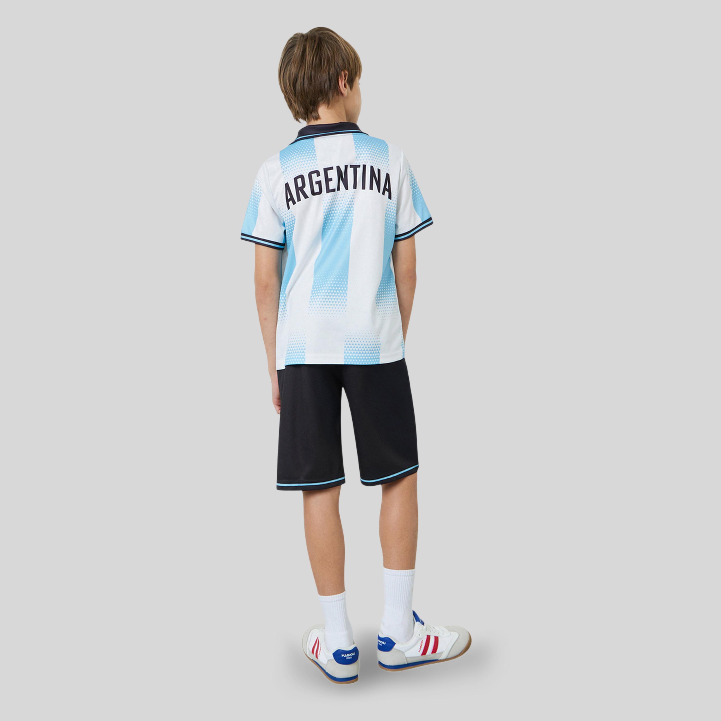 مجموعة للمراهقين من شورت وتيشيرت جيرسي بطبعات الأرجنتين مستوحاة من كرة القدم-boys-clothing-setsandcoords-image-5