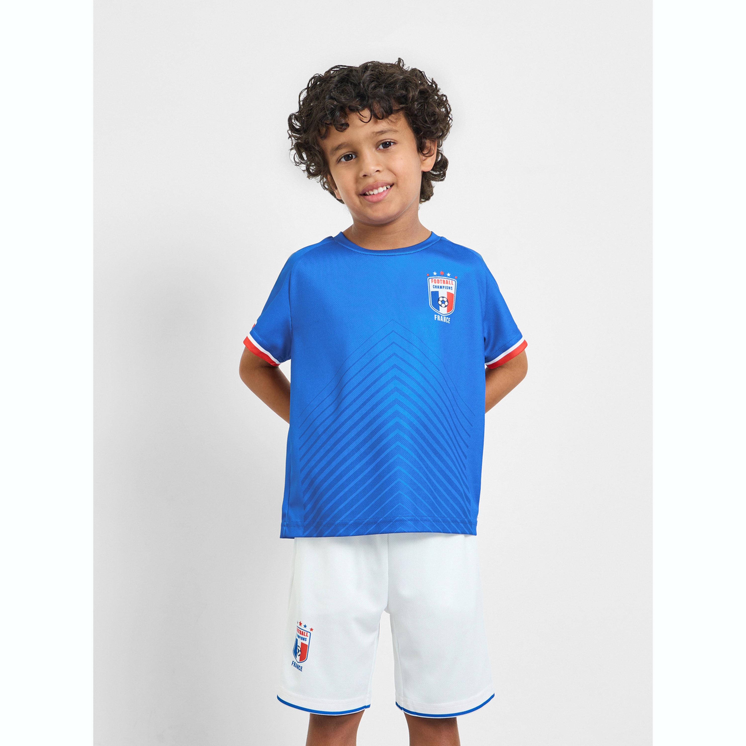 مجموعة للأطفال من شورت وتيشيرت جيرسي بطبعات فرنسا مستوحاة من كرة القدم-boys-clothing-setsandcoords-image-1