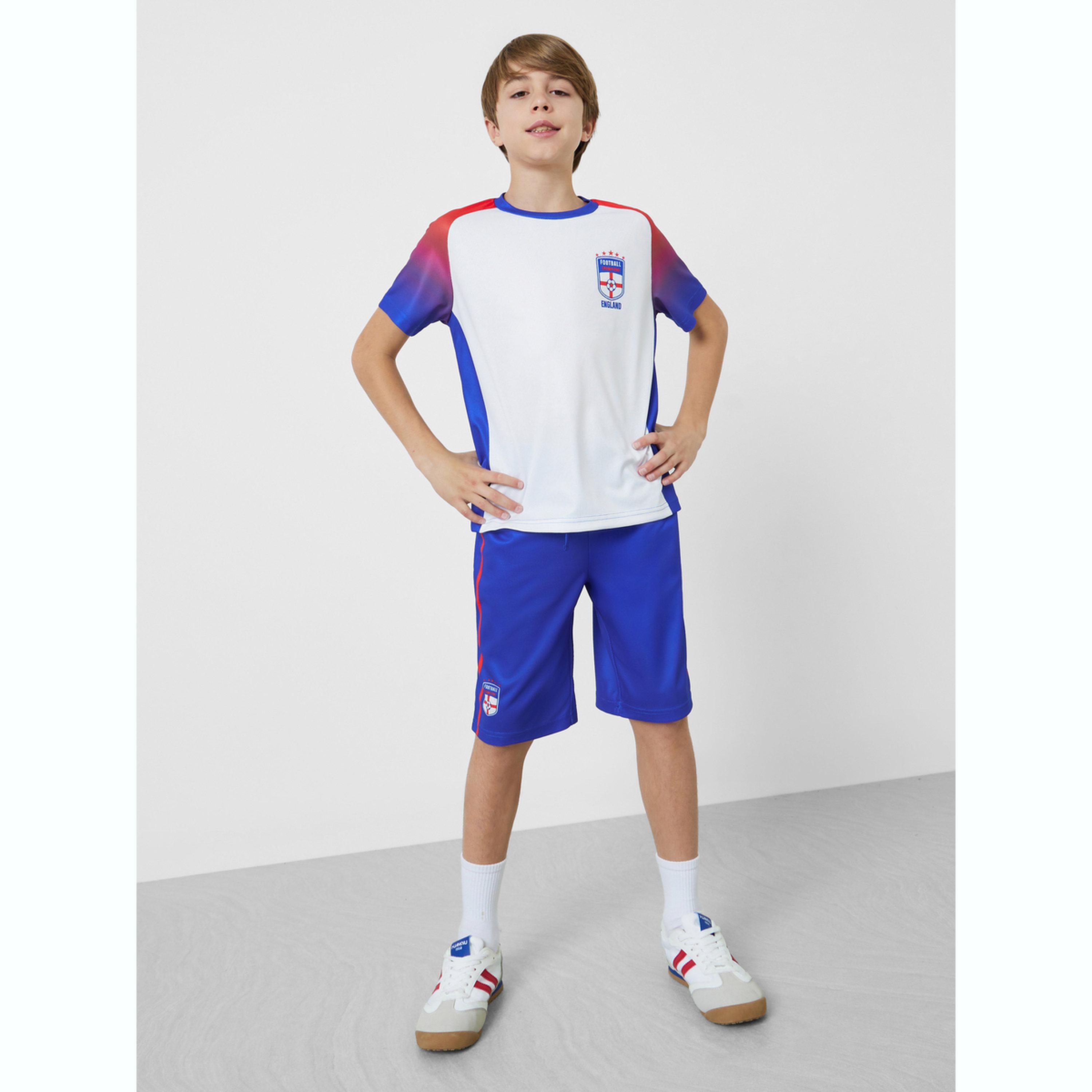 مجموعة للأطفال من شورت وتيشيرت جيرسي بطبعات إنجلترا مستوحاة من كرة القدم-boys-clothing-setsandcoords-image-2