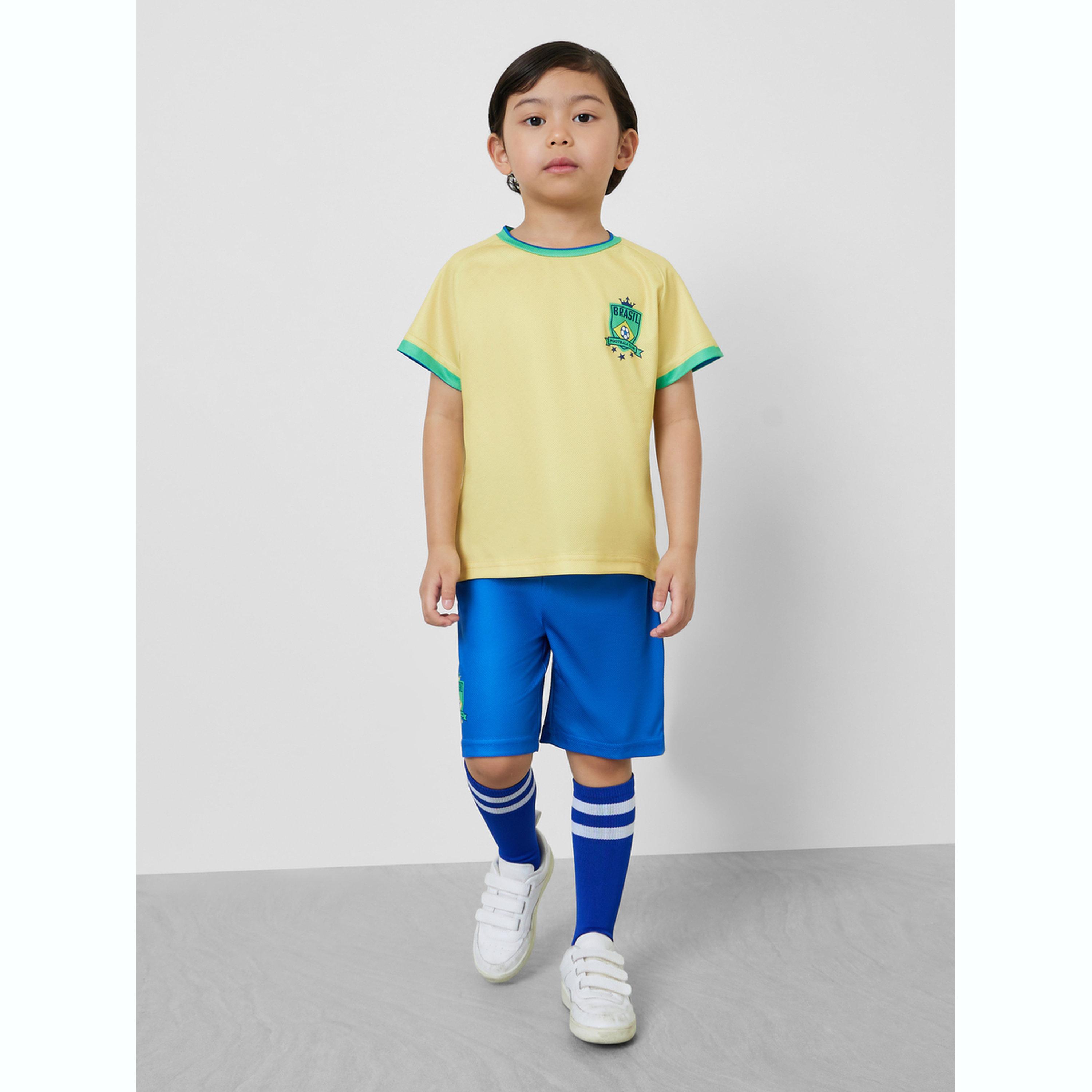 طقم كرة قدم منتخب البرازيل من شورت وتيشيرت-boys-clothing-sportswear-sets-image-2